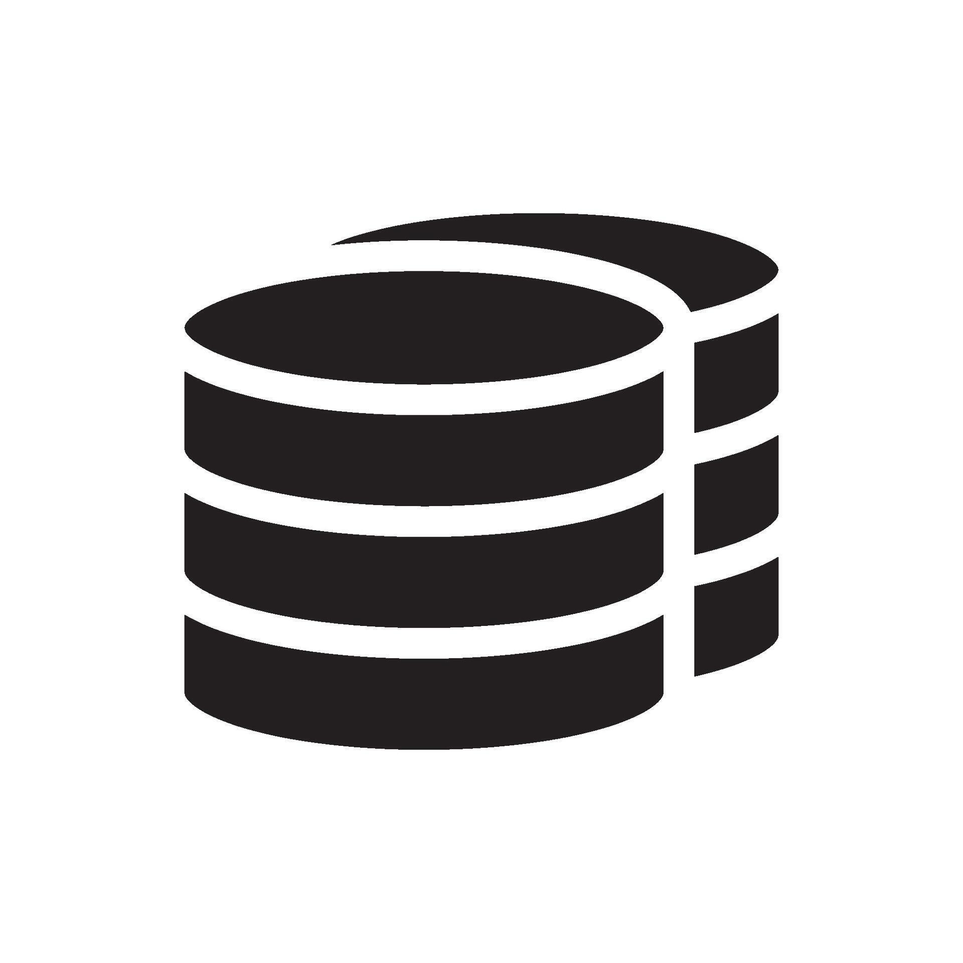 Database Icon Solid Storage Symbol for Data Management and Cloud ...