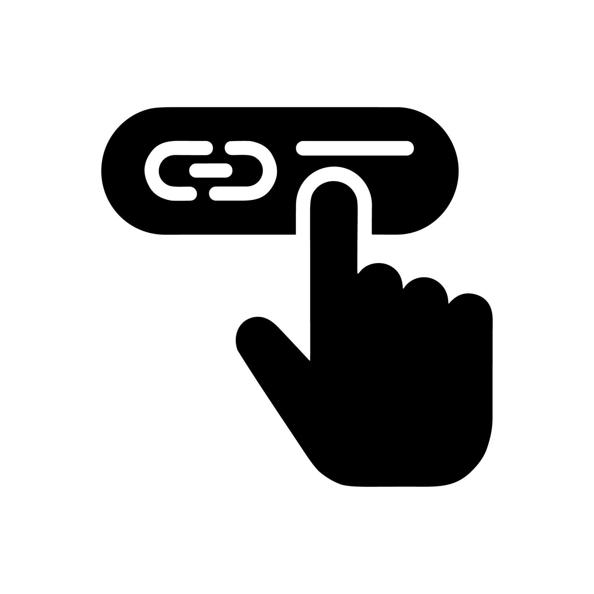 Solid Style Hand Pressing Hyperlink Button Shape Link Icon 78528521 ...