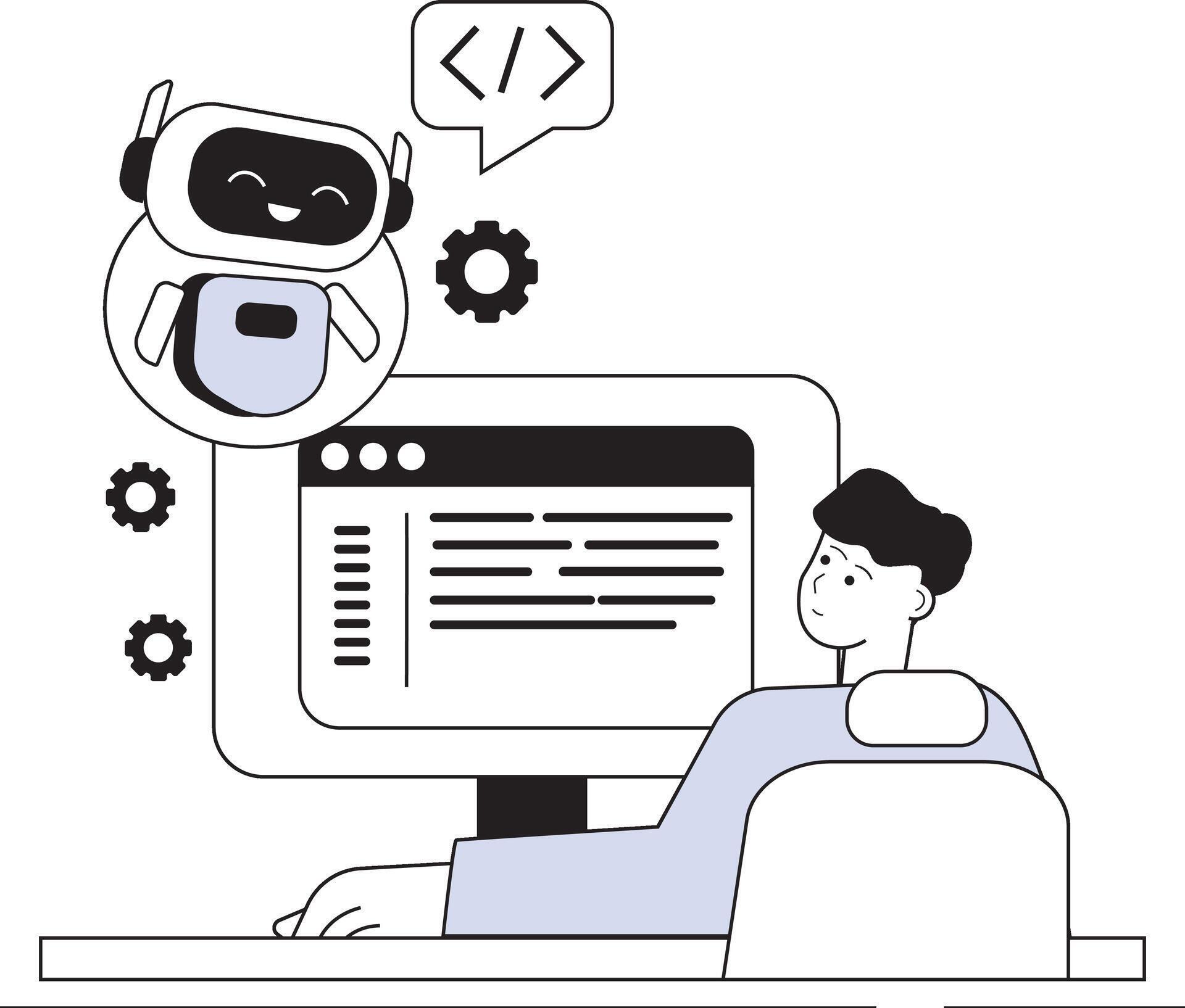 coding with ai help 78606505 Vector Art at Vecteezy