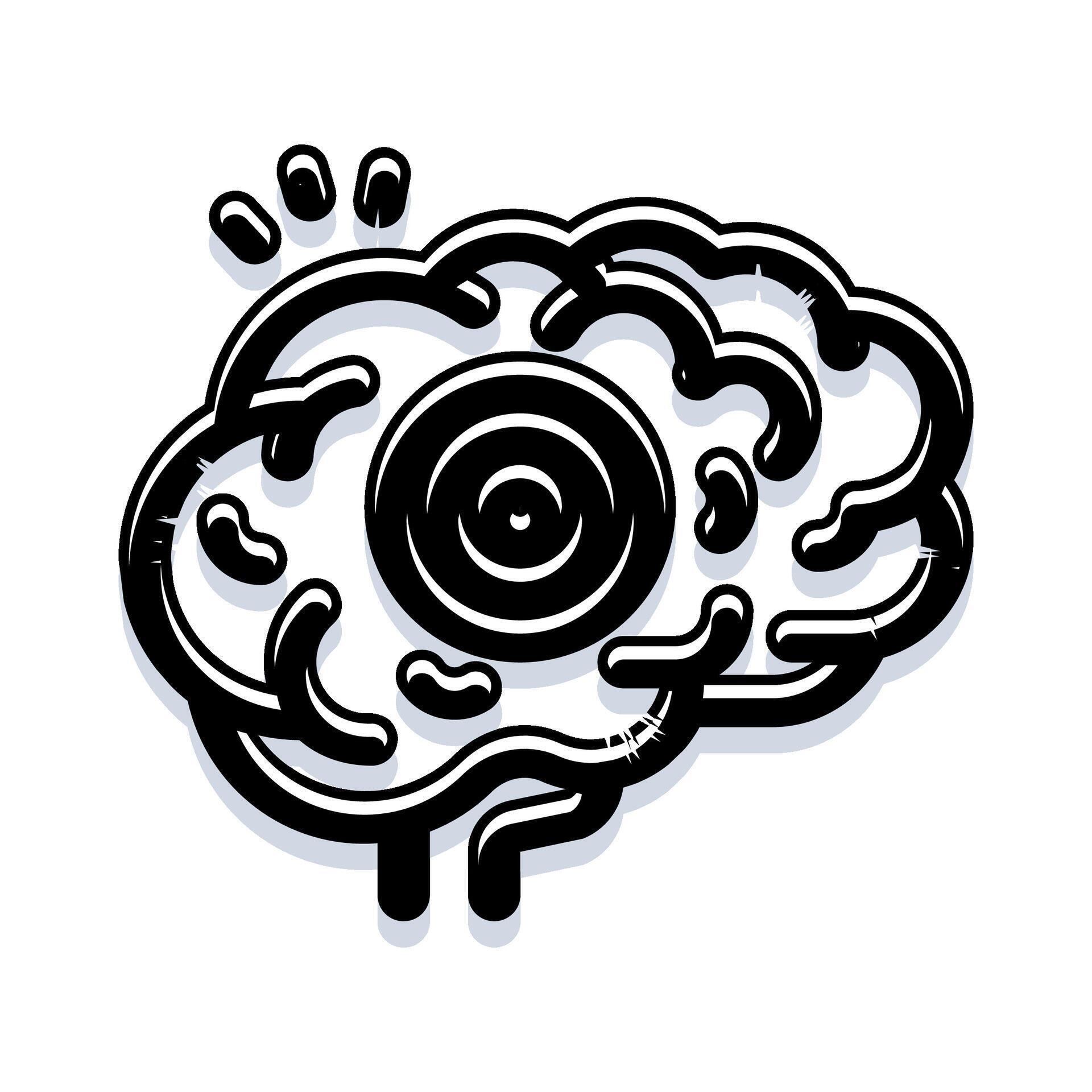 Brain with visual input processing information 78610775 Vector Art at ...