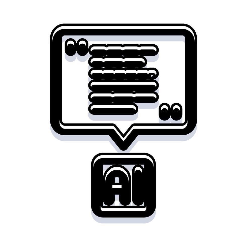 Artificial intelligence generating text message conversation bubble vector