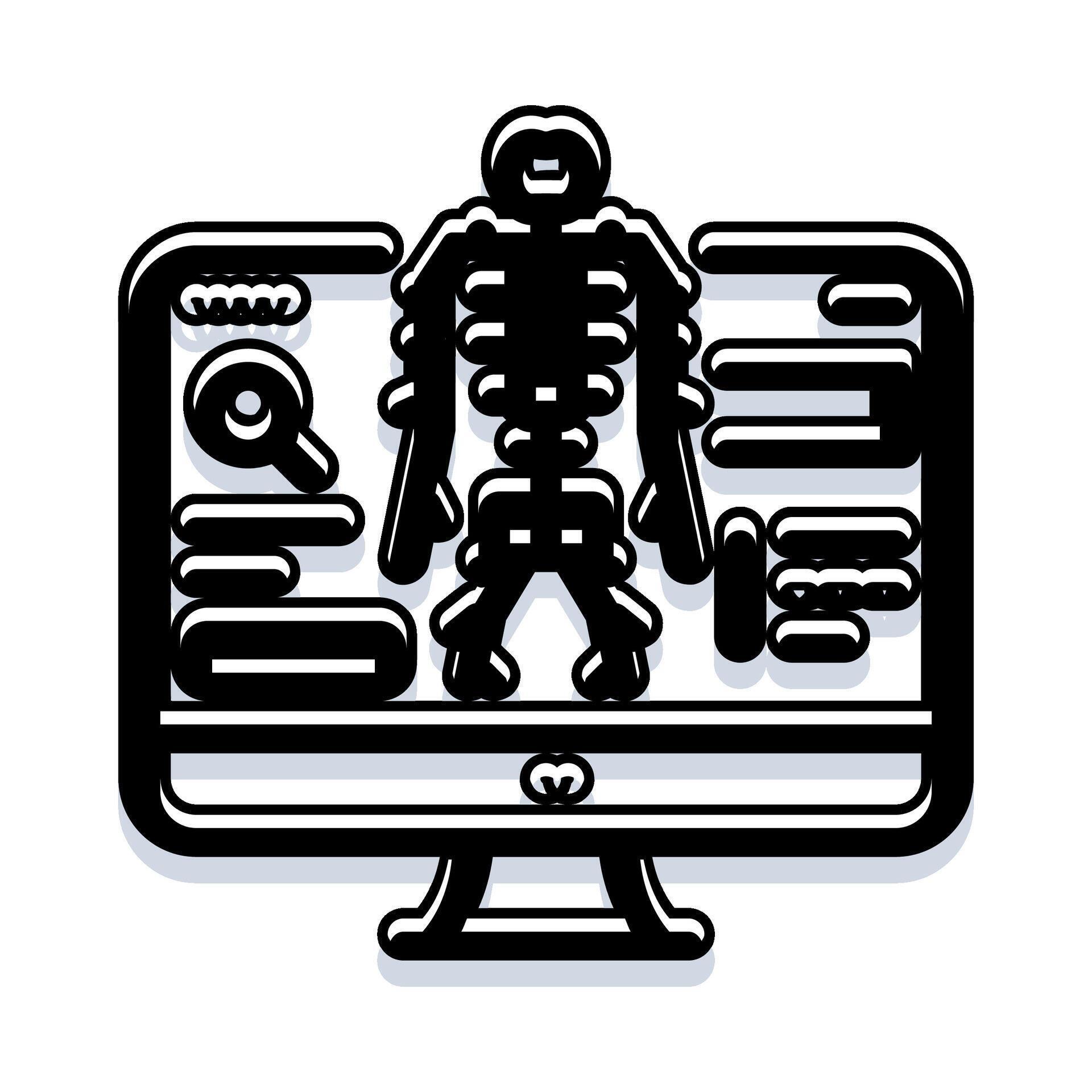 Human skeleton model on computer screen interface 78618898 Vector Art ...