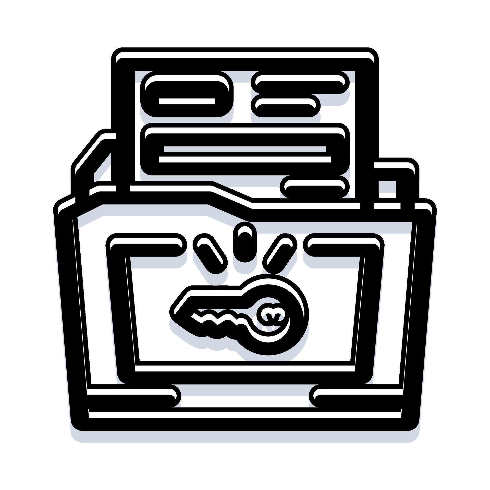 Folder with key icon securing important document data 78620701 Vector ...