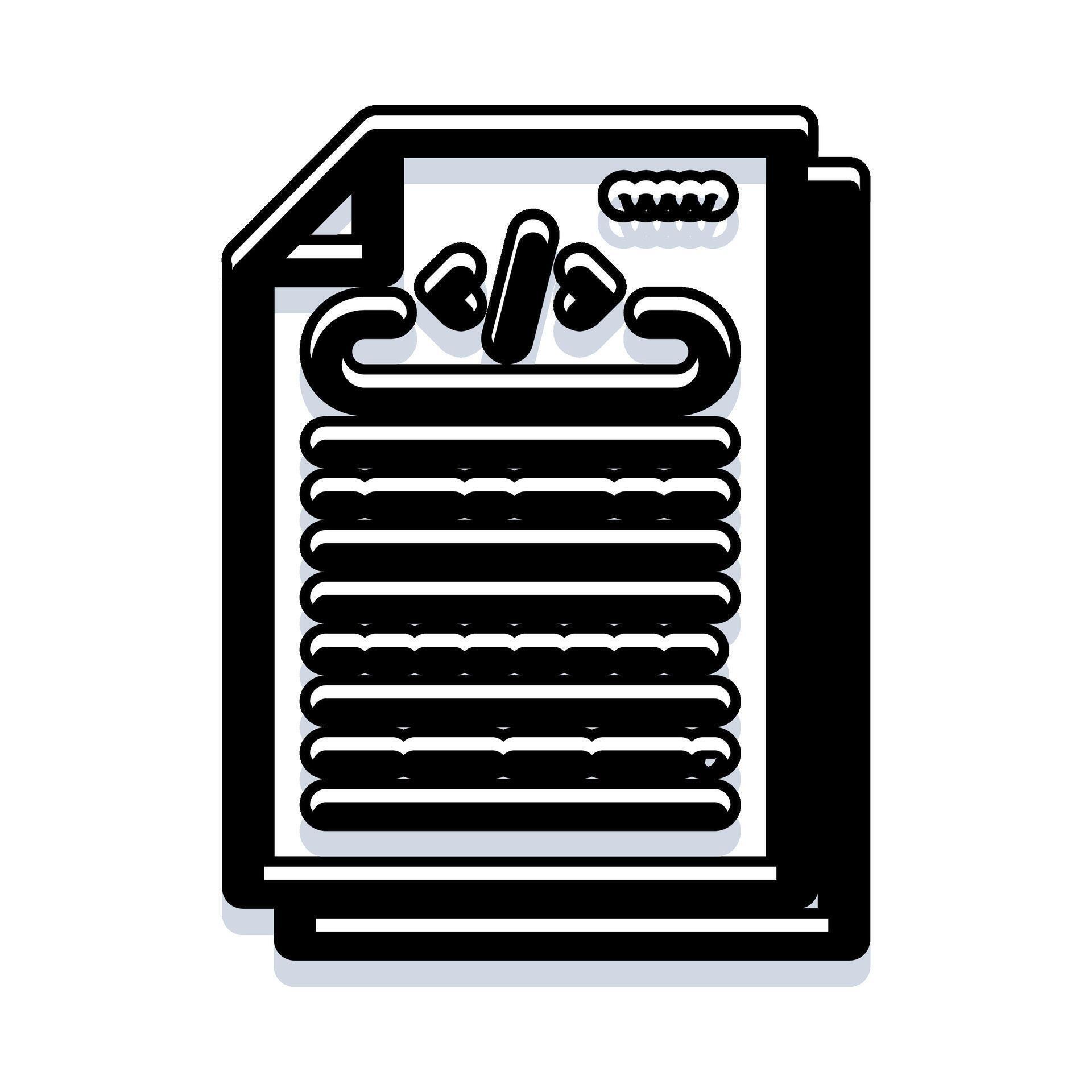 Code document file with programming language symbols 78621064 Vector ...