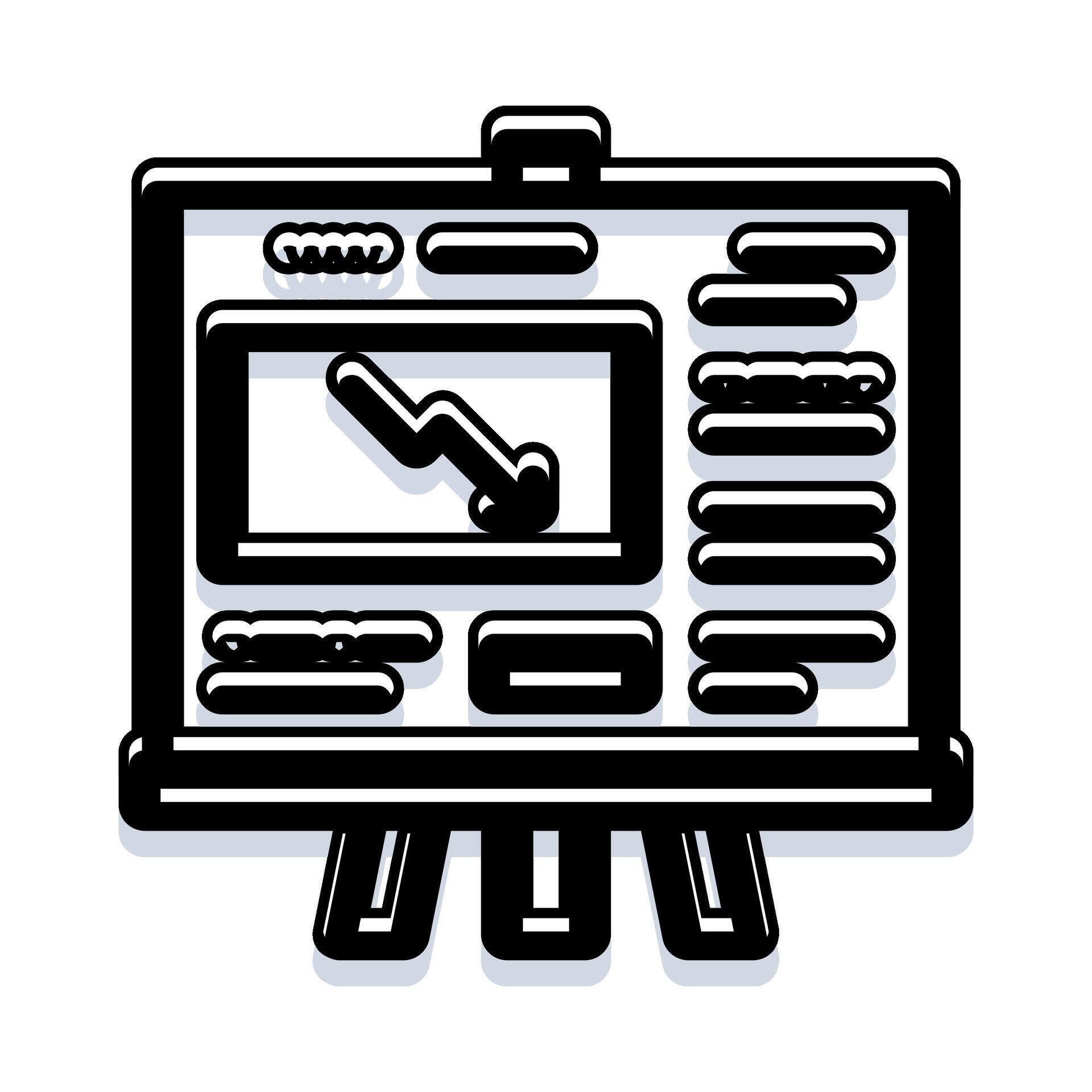 Chart board showing financial decrease data analysis 78622142 Vector ...