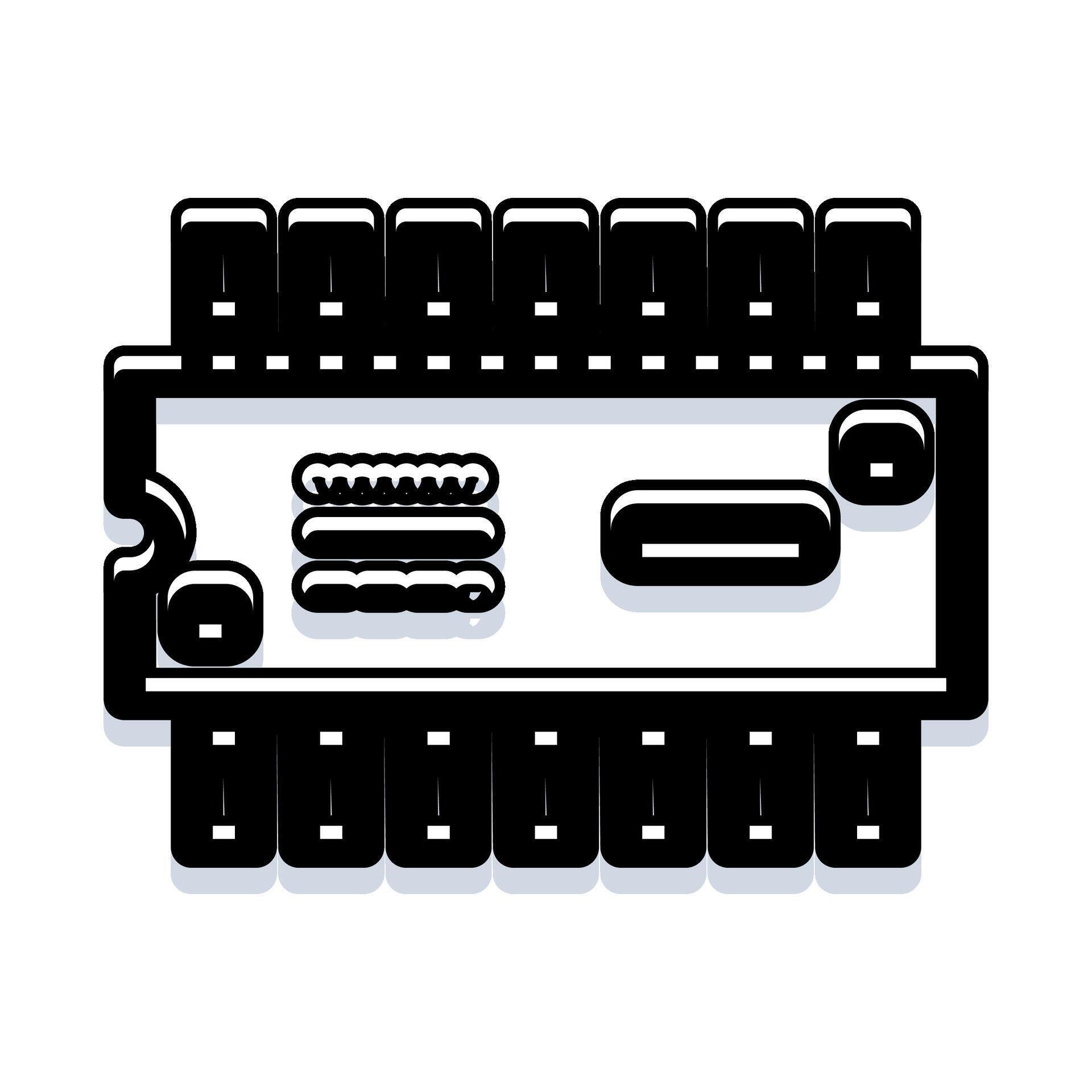 Computer processor module microchip circuit board 78627186 Vector Art ...