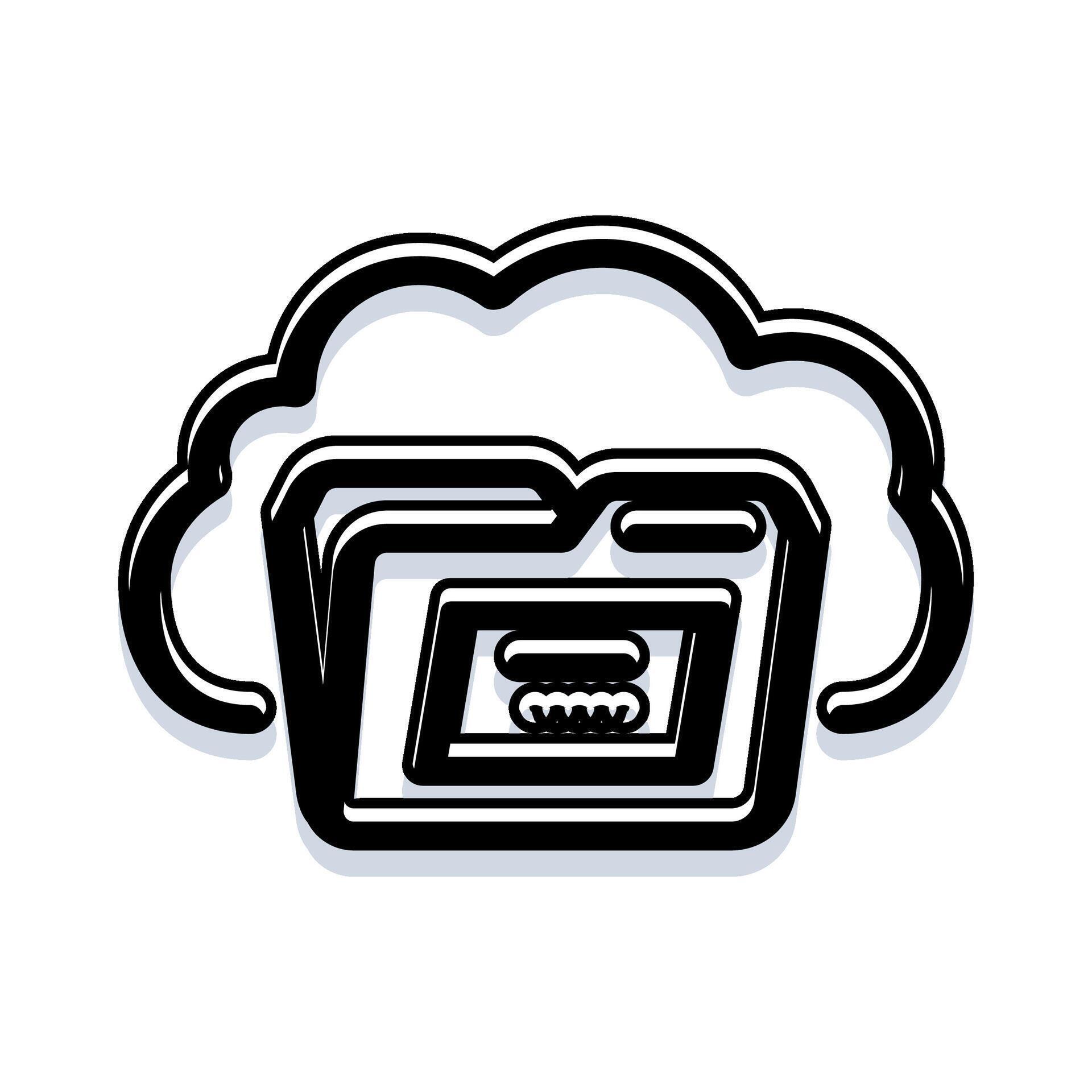 Cloud data folder hosting files for computing network 78628006 Vector ...