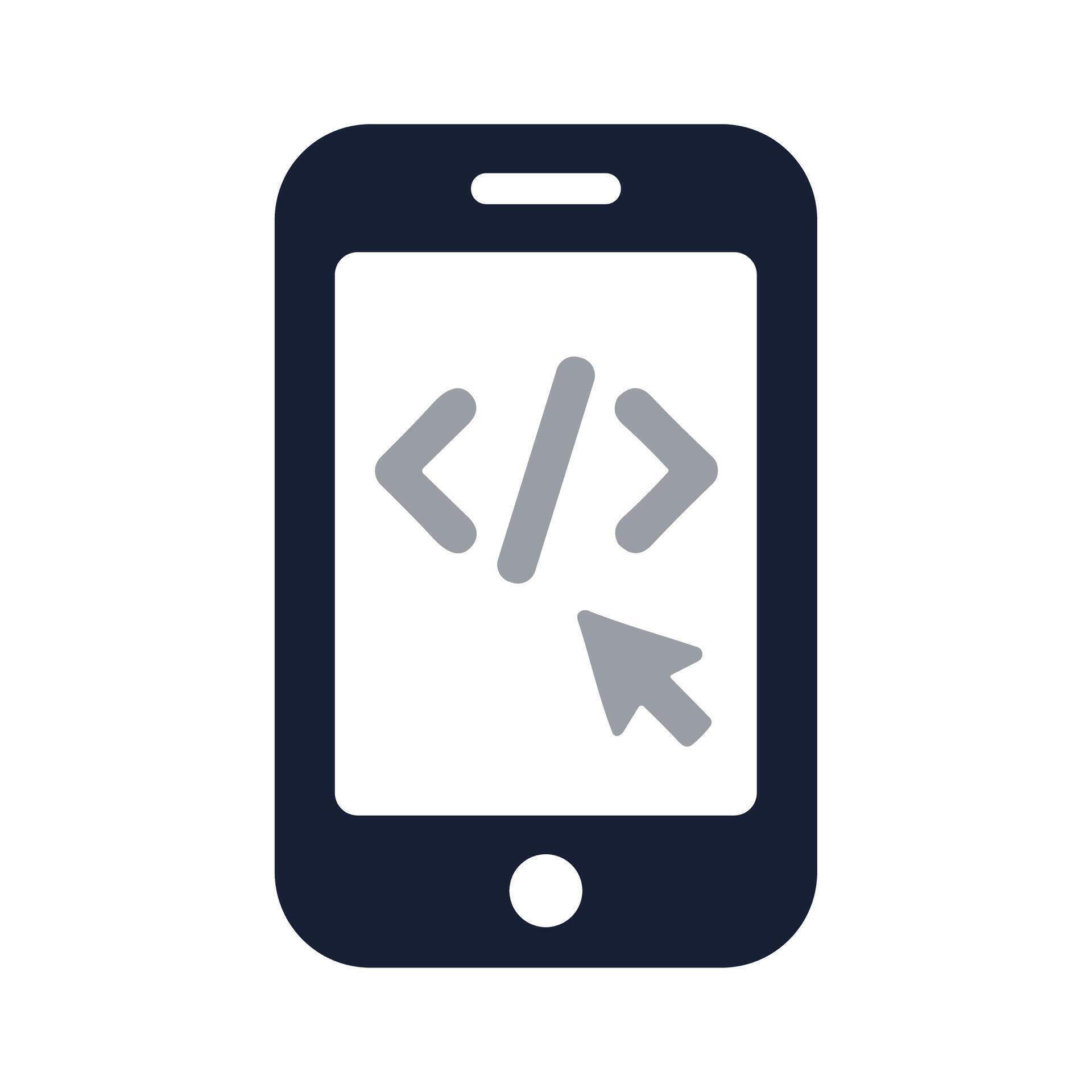 Flat Icon Mobile Application Development Programming Code Symbol ...
