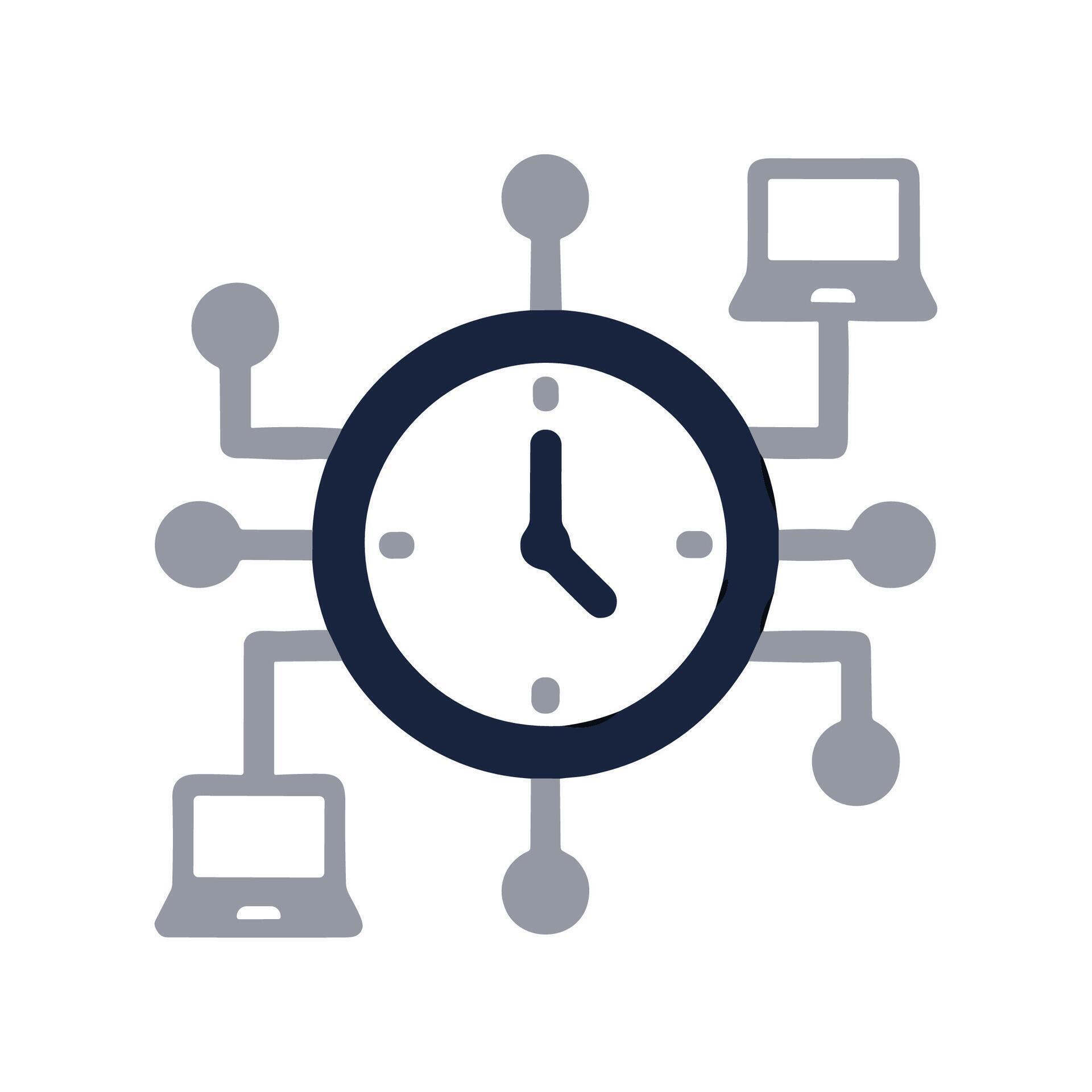Flat Clock Computing Network System Technology Icon Graphic 78695121 ...