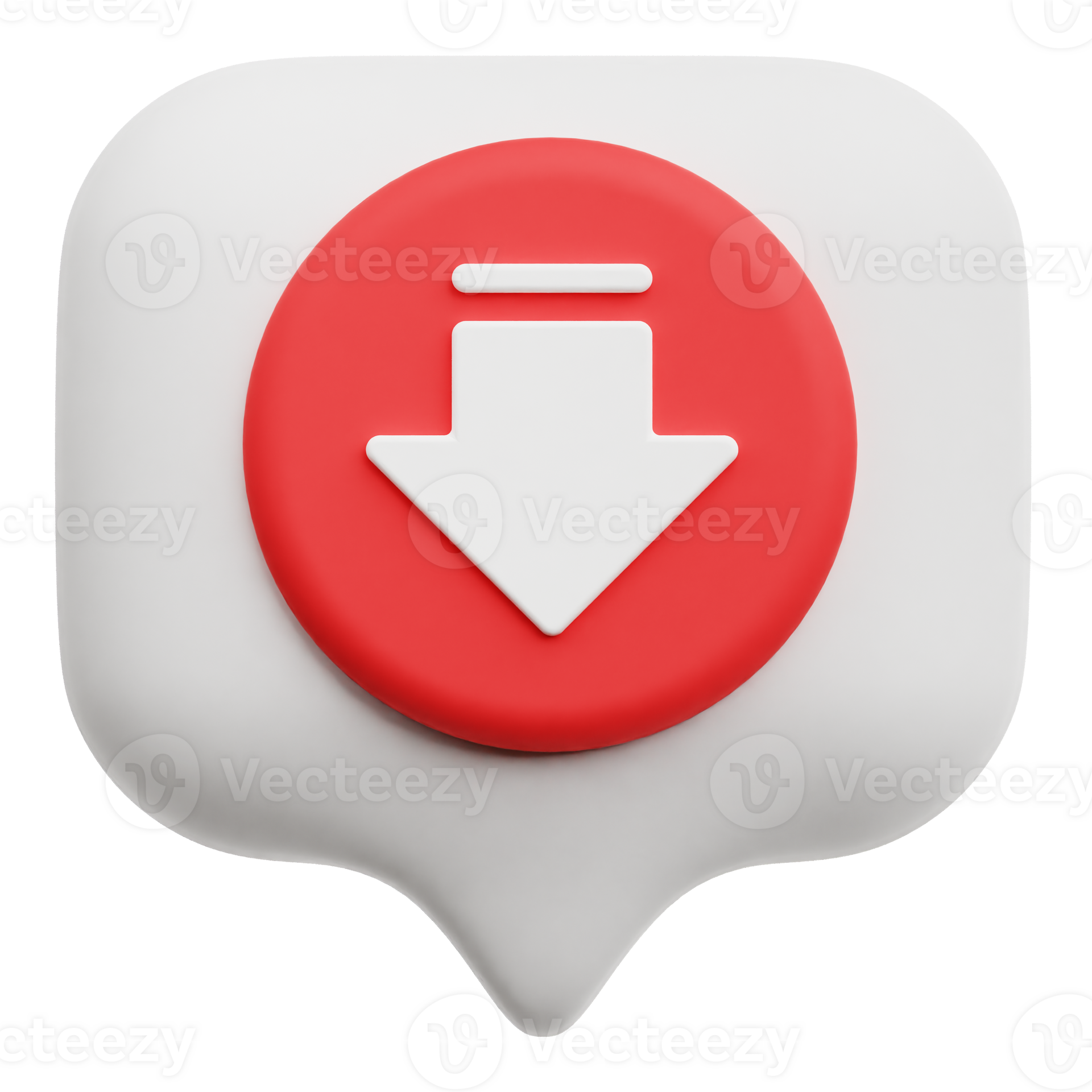 Decrease Bubble Chat 3D Icon Isolated On Transparent Background ...