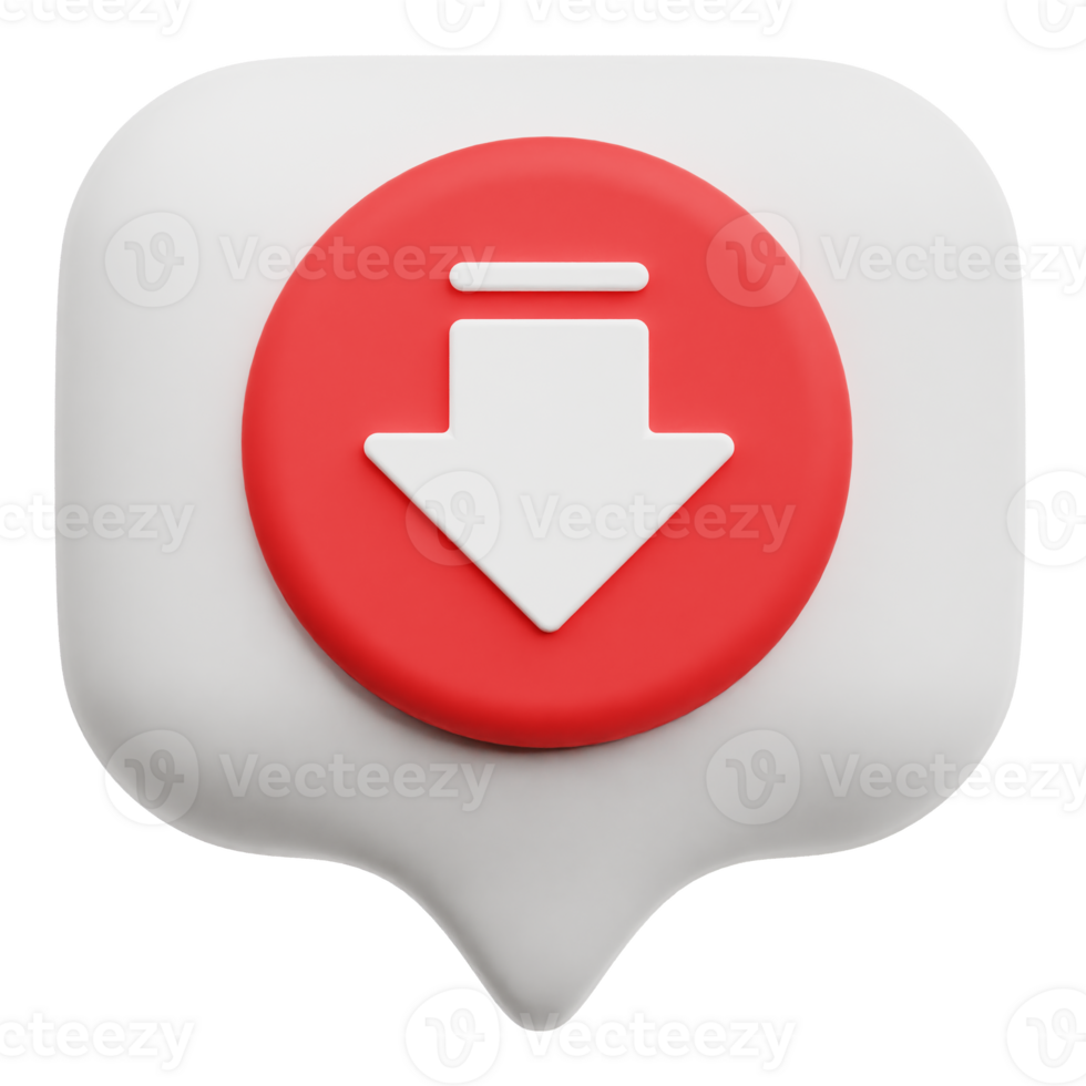 Decrease Bubble Chat 3D Icon Isolated On Transparent Background ...