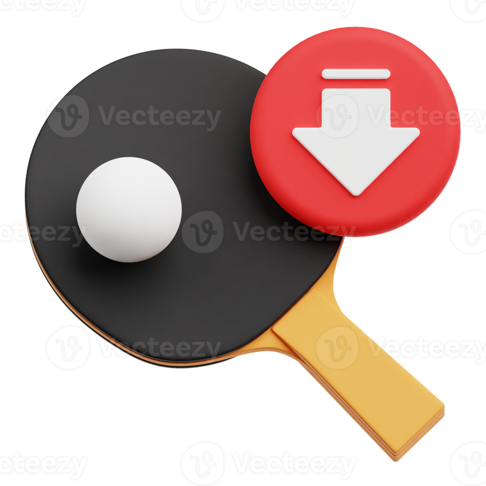 Decrease Table Tennis 3D Icon Isolated On Transparent Background ...