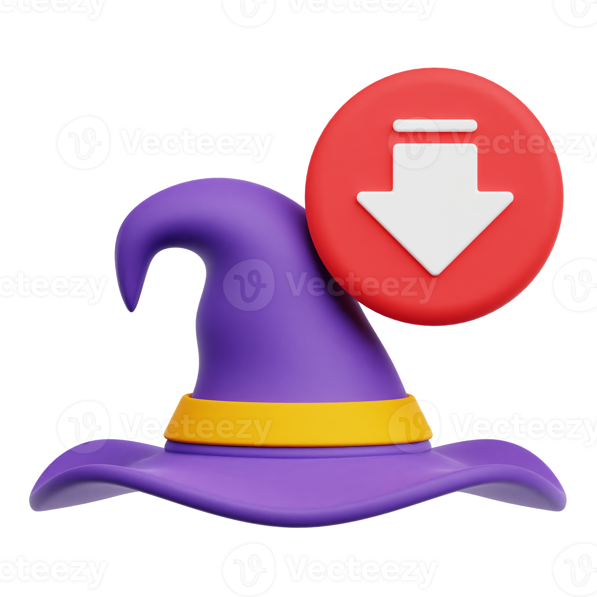 Decrease Witch Hat 3D Icon Isolated On Transparent Background 78716504 PNG