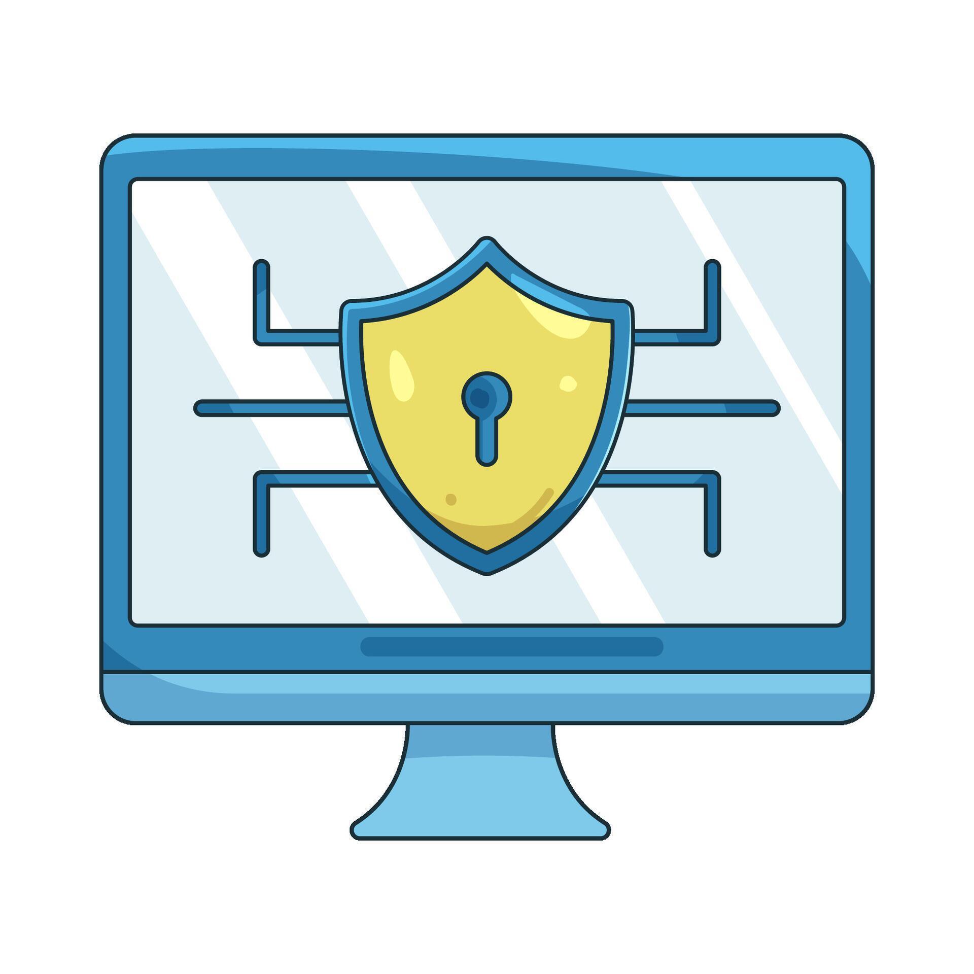 Secured Pc Graphics Computer Security Shield 78747257 Vector Art at Vecteezy