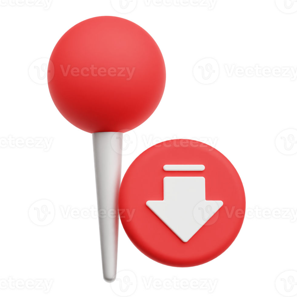 Decrease Pin 3D Icon Isolated On Transparent Background 78793743 PNG