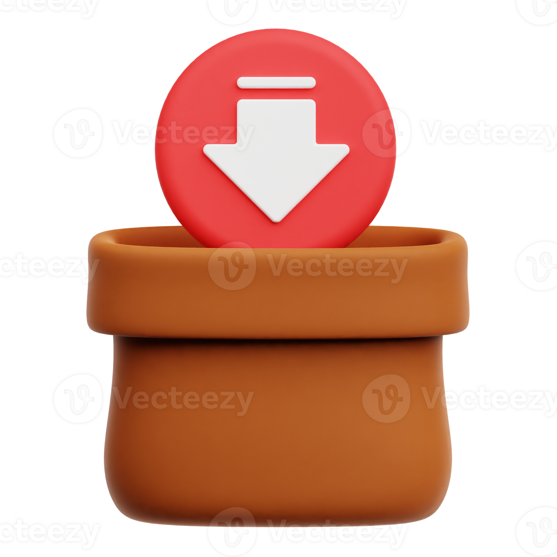 Decrease Sack 3D Icon Isolated On Transparent Background 78793747 PNG