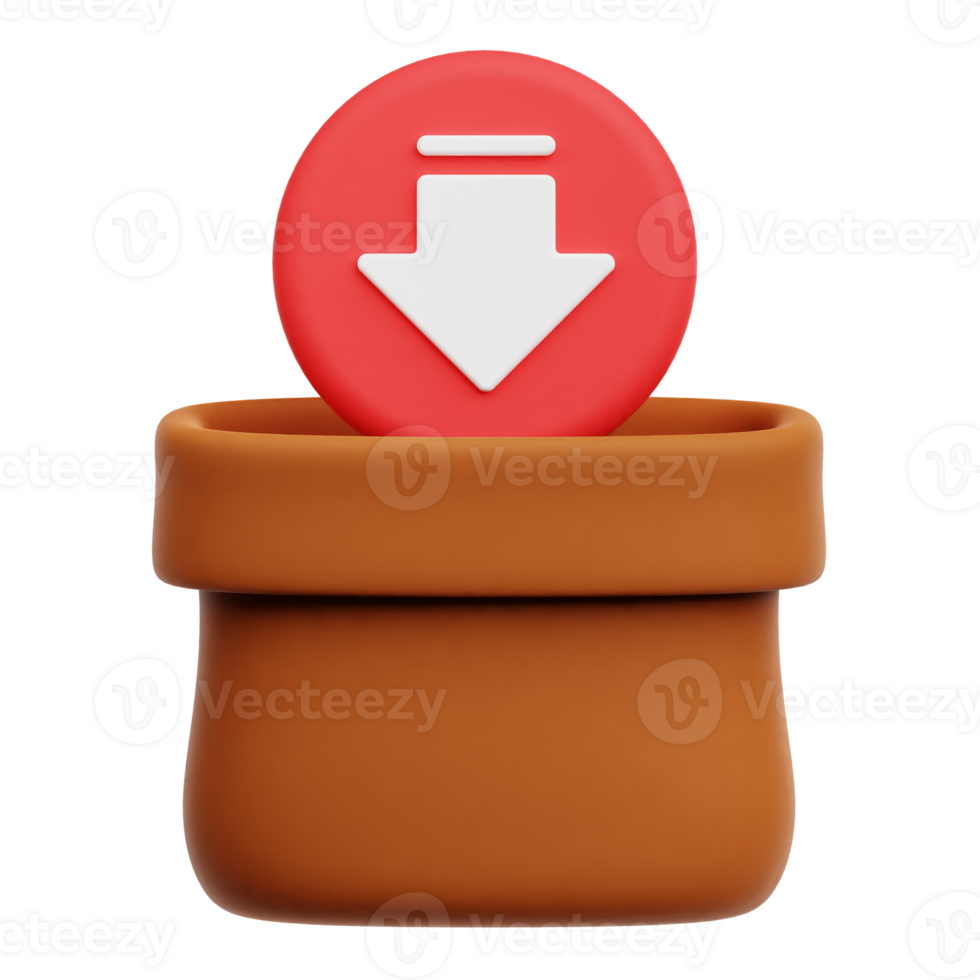 Decrease Sack 3D Icon Isolated On Transparent Background 78793747 PNG