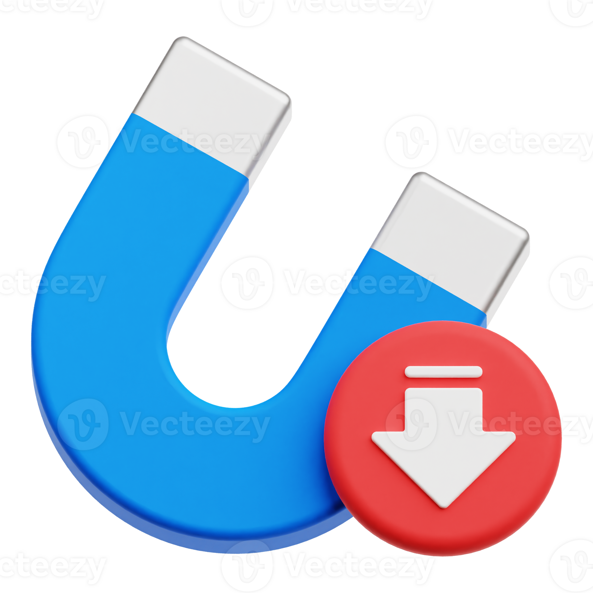 Decrease Magnet 3D Icon Isolated On Transparent Background 78793748 PNG