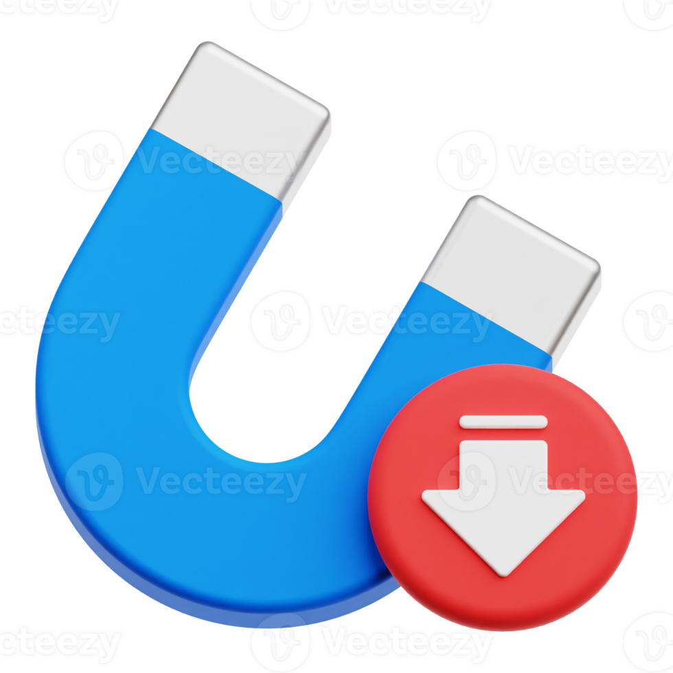 Decrease Magnet 3D Icon Isolated On Transparent Background 78793748 PNG