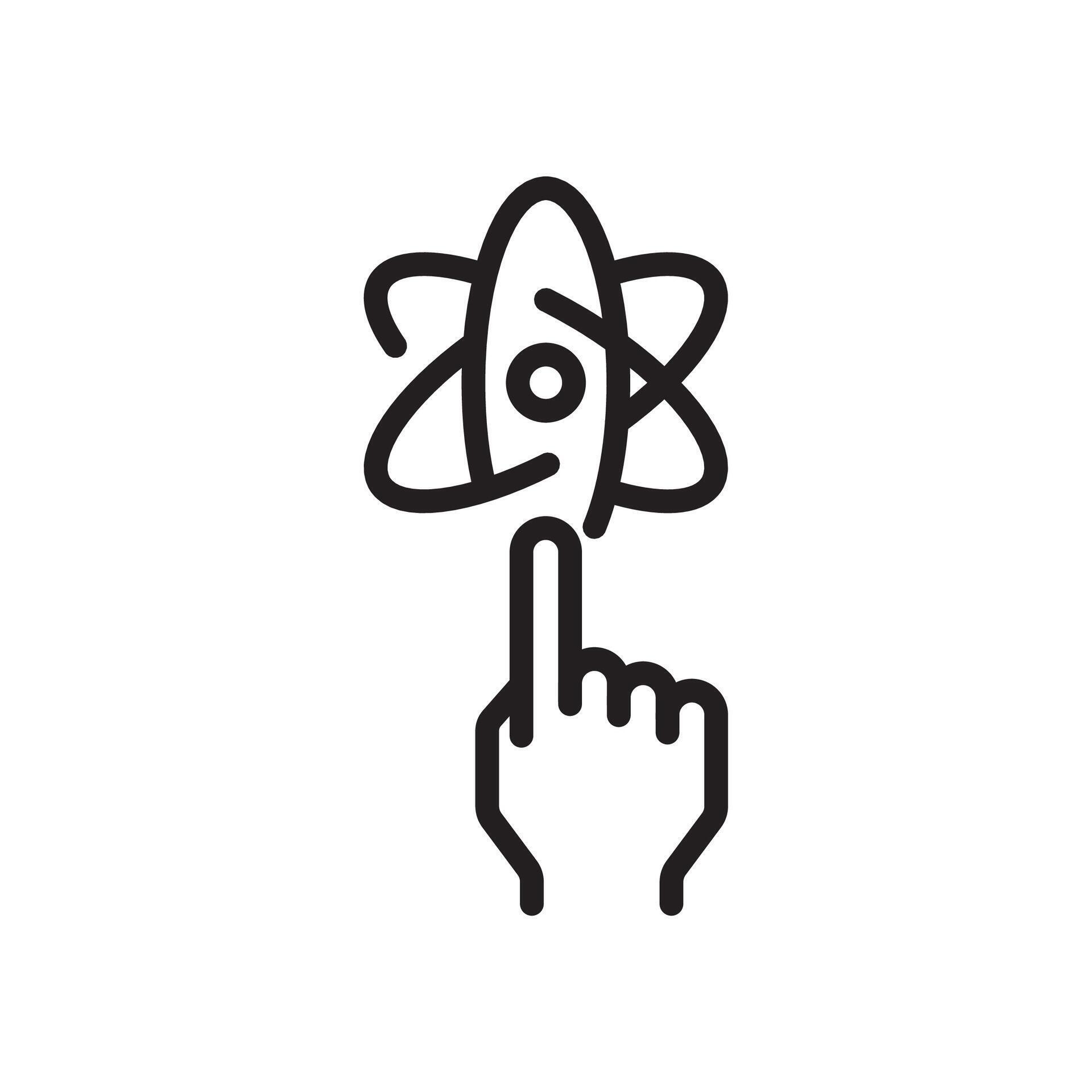 Science Selection Pointer Line Icon. Interactive STEM Interface Outline ...