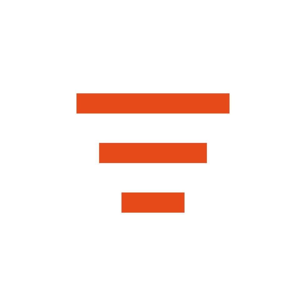 Filter solid icon for database sorting vector