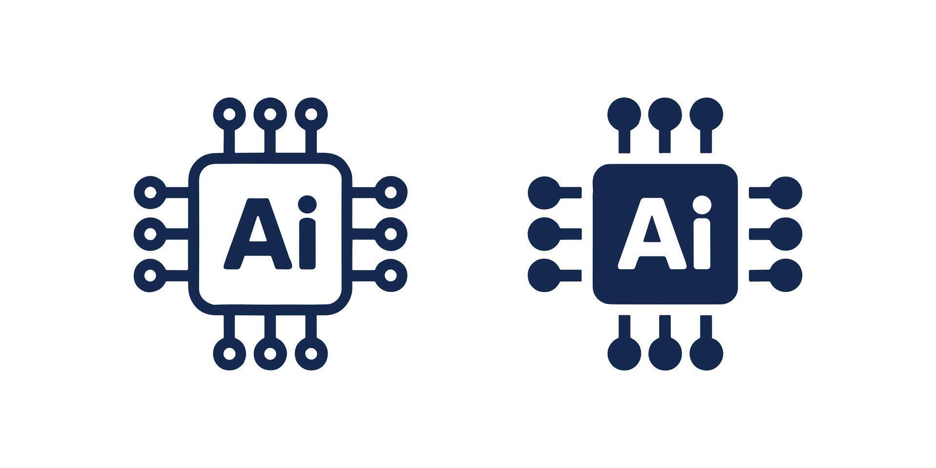 Artificial Intelligence Ai Chip Processor technology 78862813 Vector ...