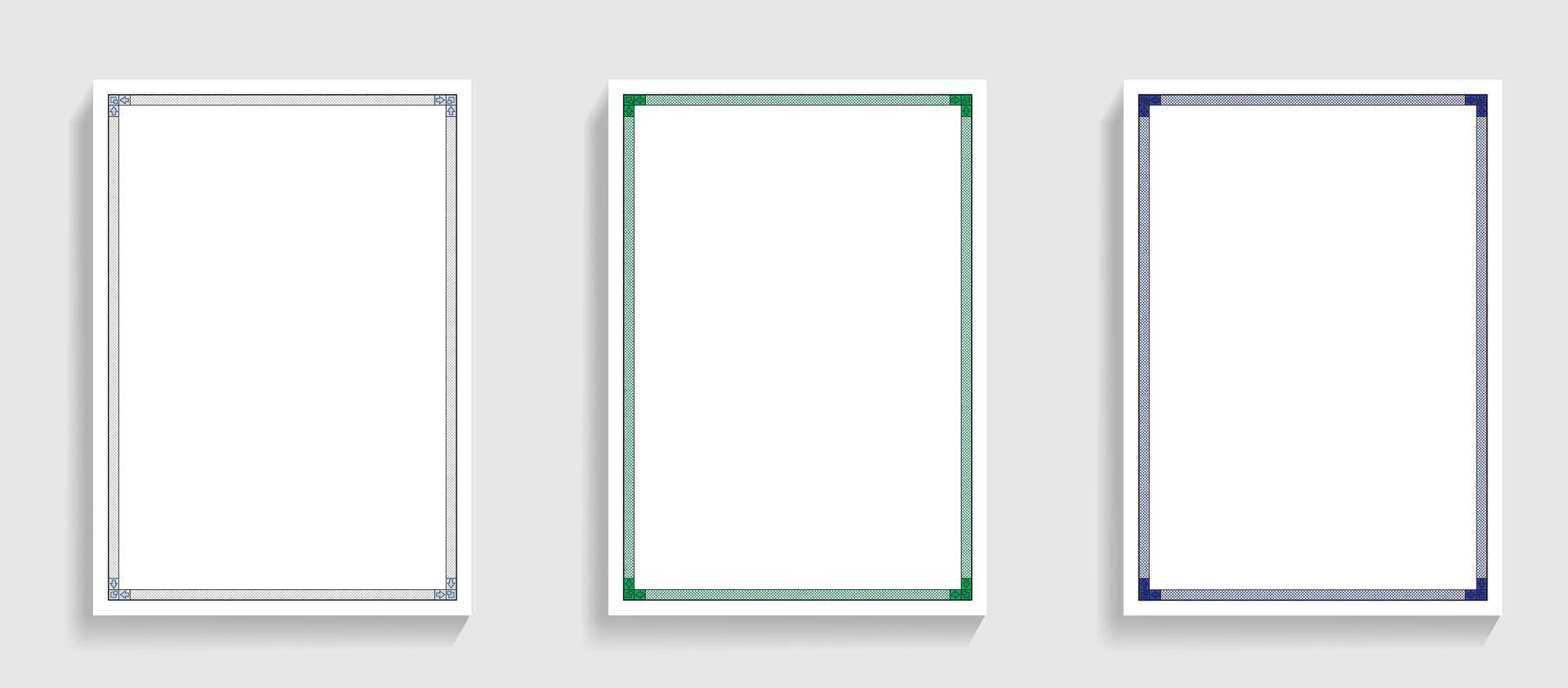 Corner Frame Rectangle Three Rectangular Frames with Geometric Corner Designs 78894237 Vector ...