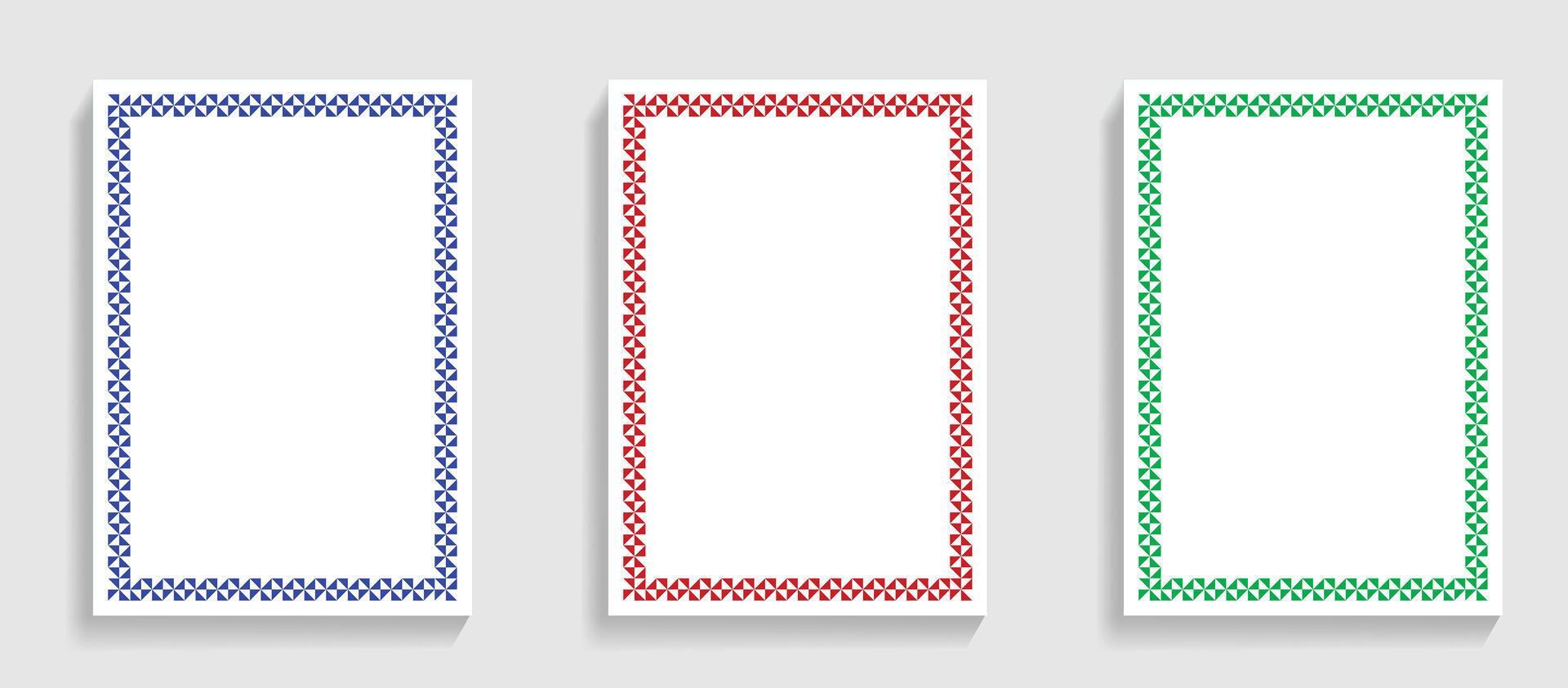 Rectangular Border 3x2 Three Rectangular Frames with Decorative Borders illustration 78894245 ...