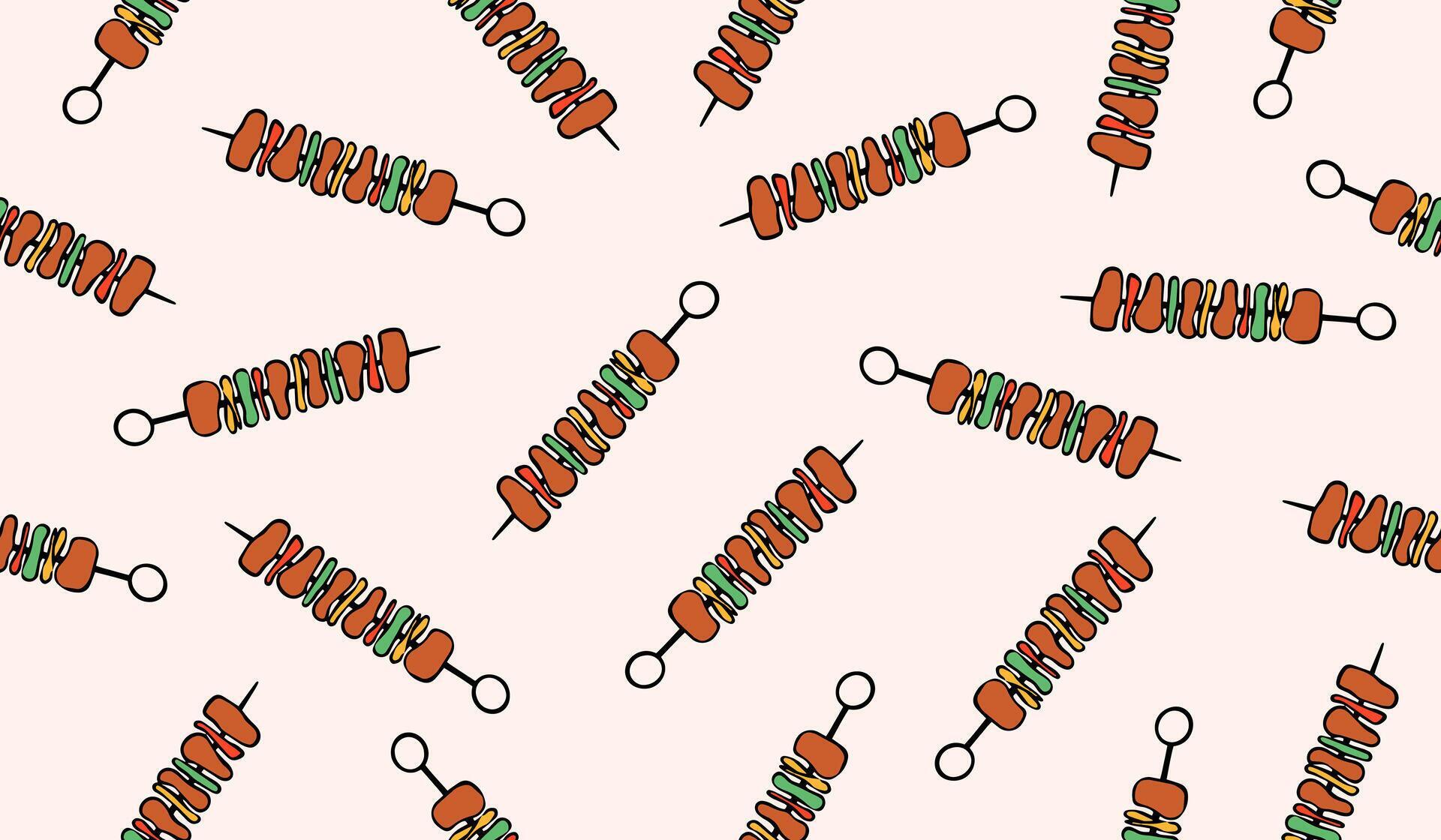 Kebab Pattern Vector Kebabs pattern background 78990642 Vector Art at Vecteezy