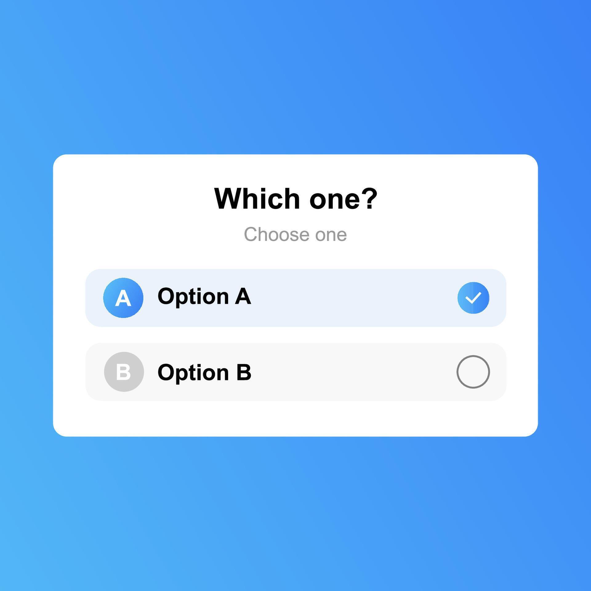 Multiple choice selection interface. illustration 79018365 Vector Art ...