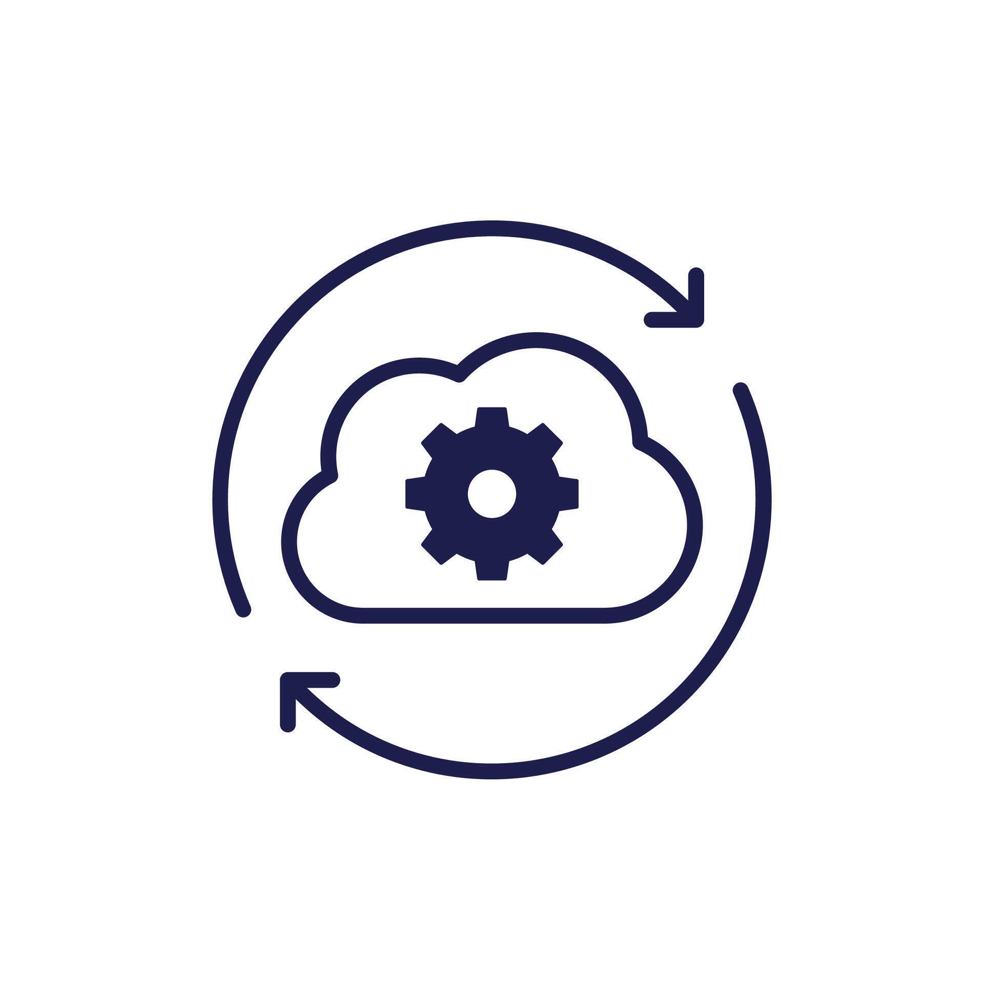 Cloud computing icon, servers and data storage 79039514 Vector Art at ...