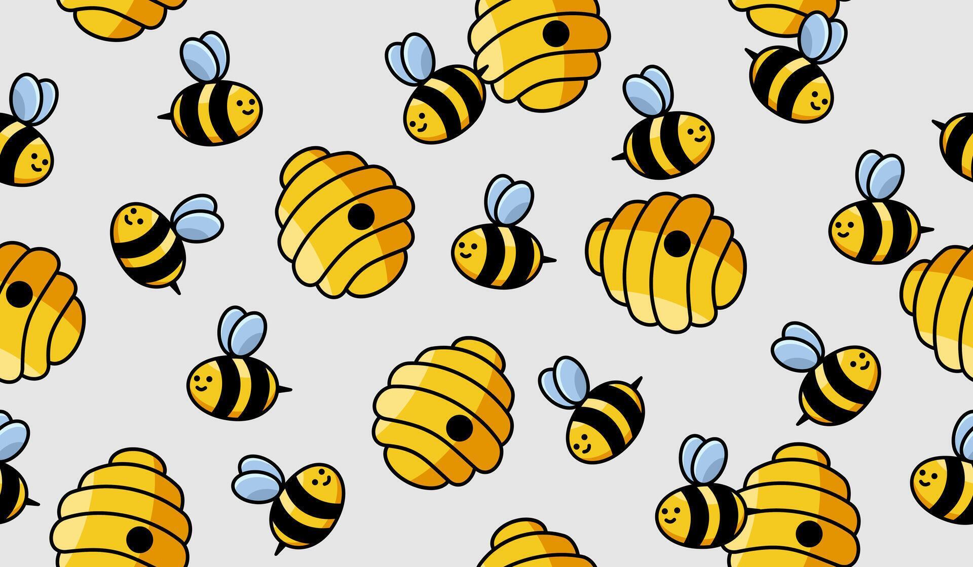 Bees pattern background design 79064502 Vector Art at Vecteezy
