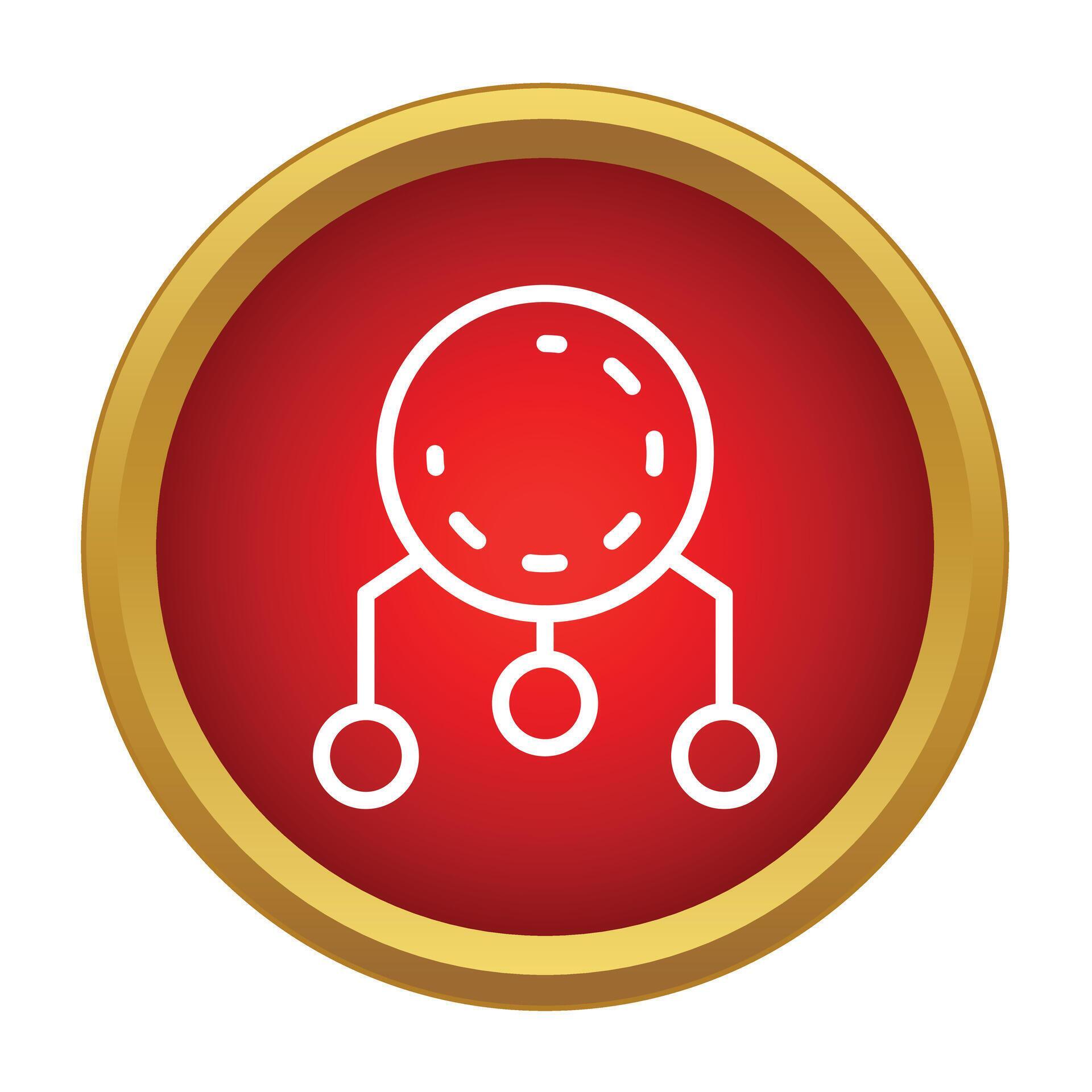 Artificial intelligence neural network node processing data icon ...