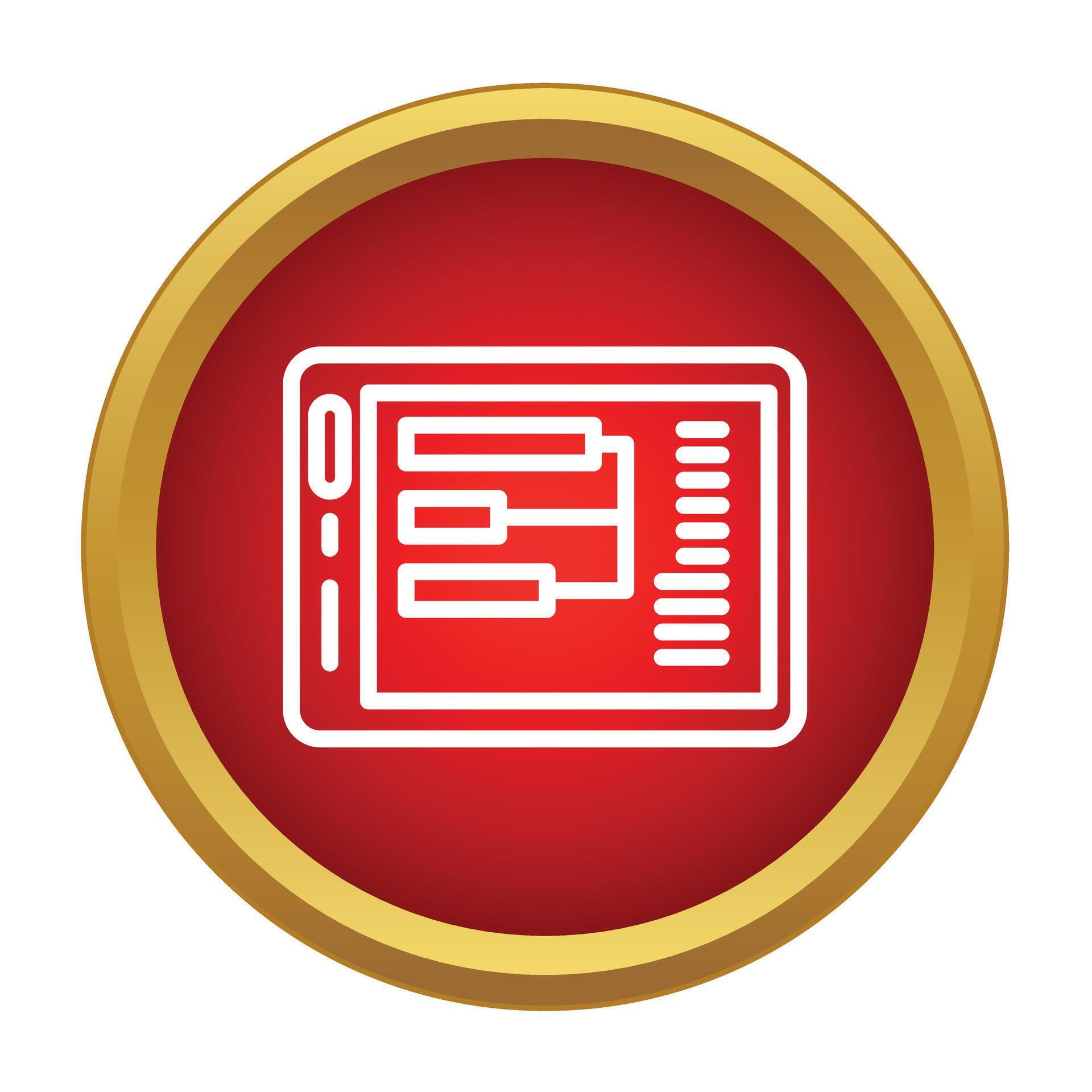 Tablet showing data processing flow chart icon 79256356 Vector Art at ...