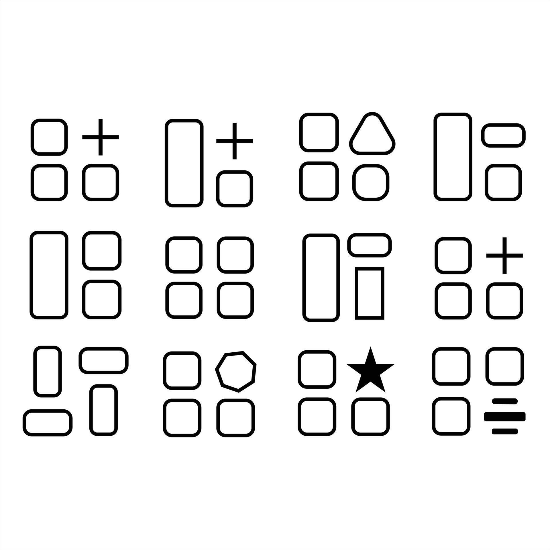 UI Grid Icon Set Interface Layout Design Elements 79265515 Vector Art ...