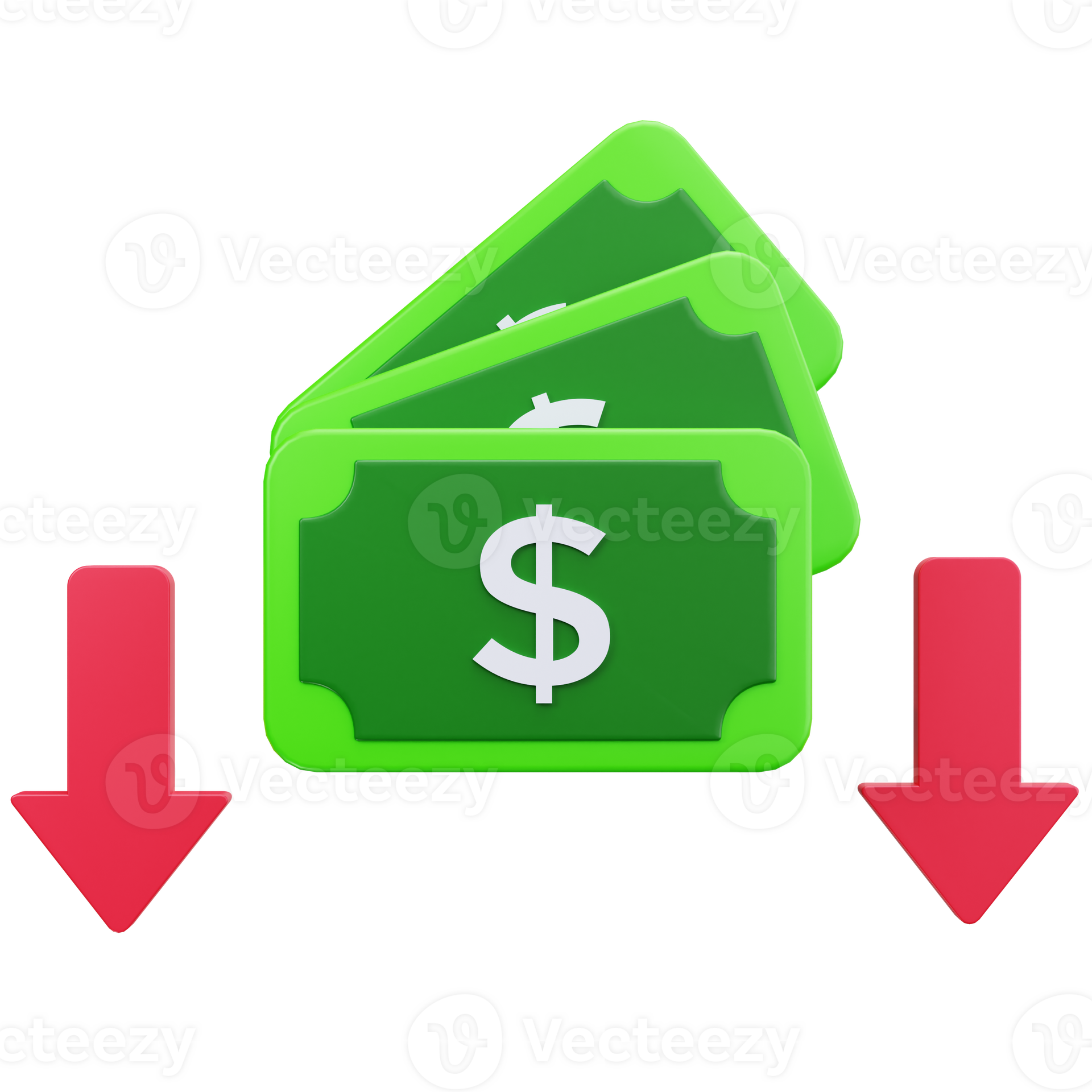 Cash Flow Decrease Arrow 3D Illustrations 79275653 PNG