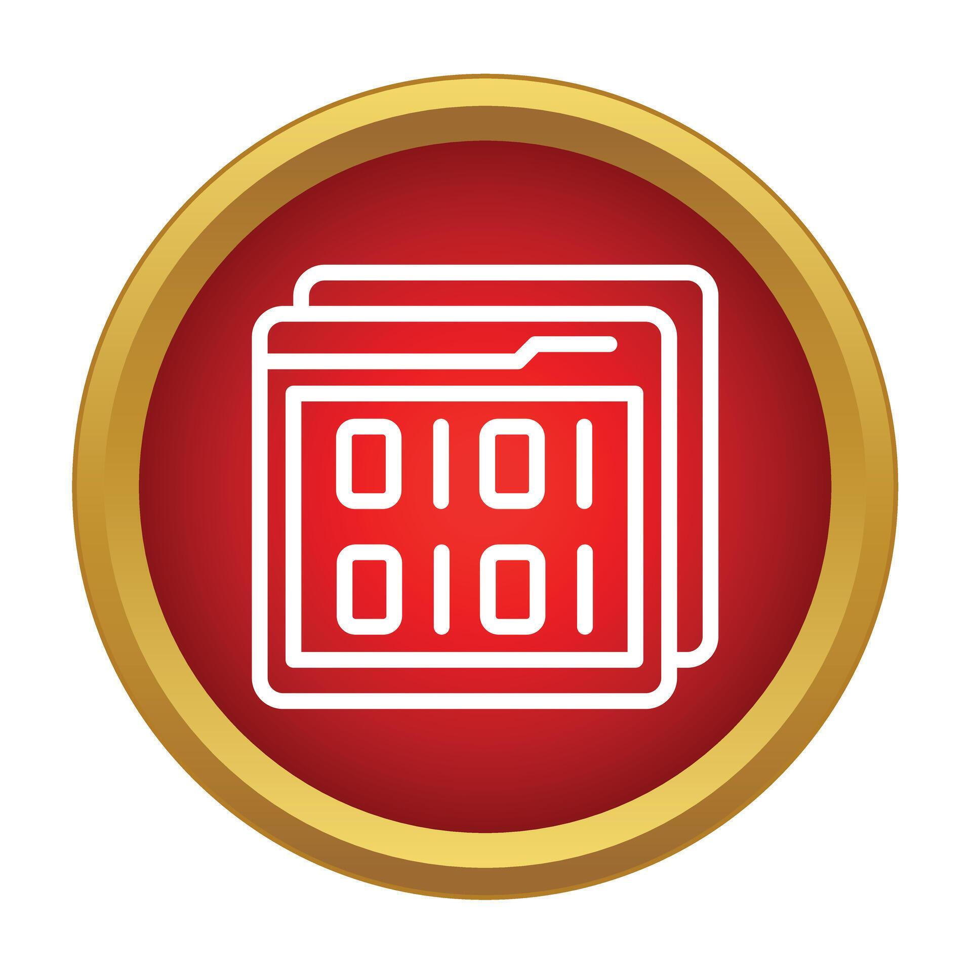 Digital folder icon displaying binary code data 79323391 Vector Art at ...