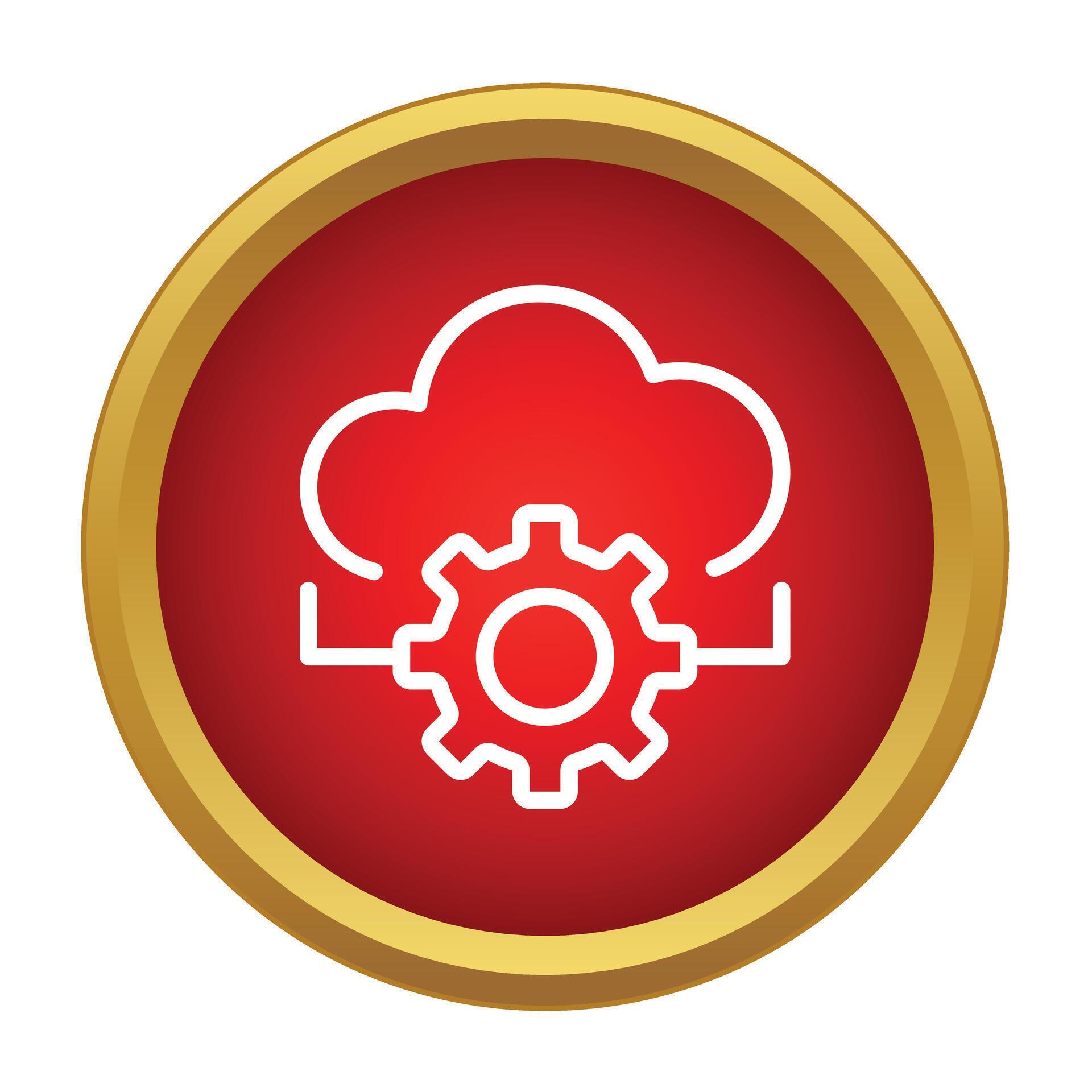 Cloud computing setting up gear icon data processing 79324472 Vector ...