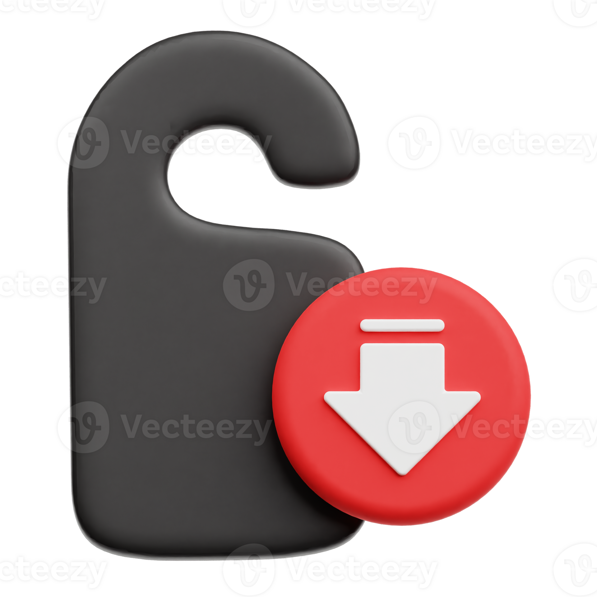 Decrease Door Hanger 3D Icon Isolated On Transparent Background ...