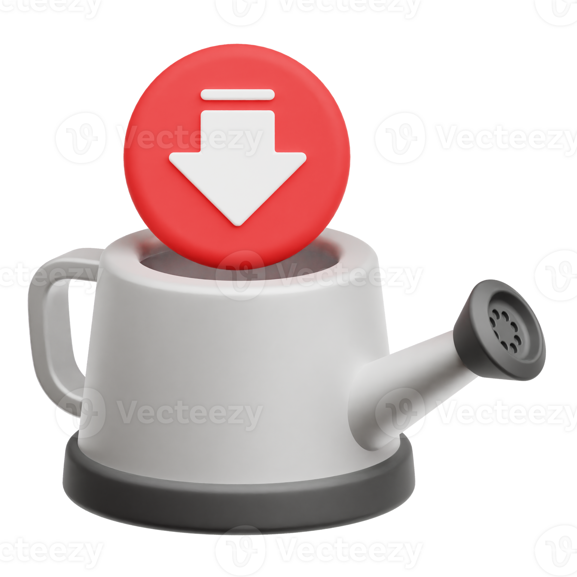 Decrease Watering Can 3D Icon Isolated On Transparent Background ...