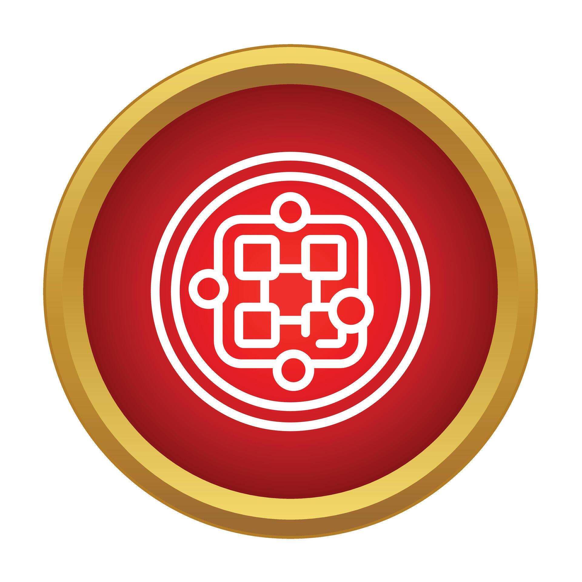 Data network processing system icon in red circle 79405826 Vector Art ...