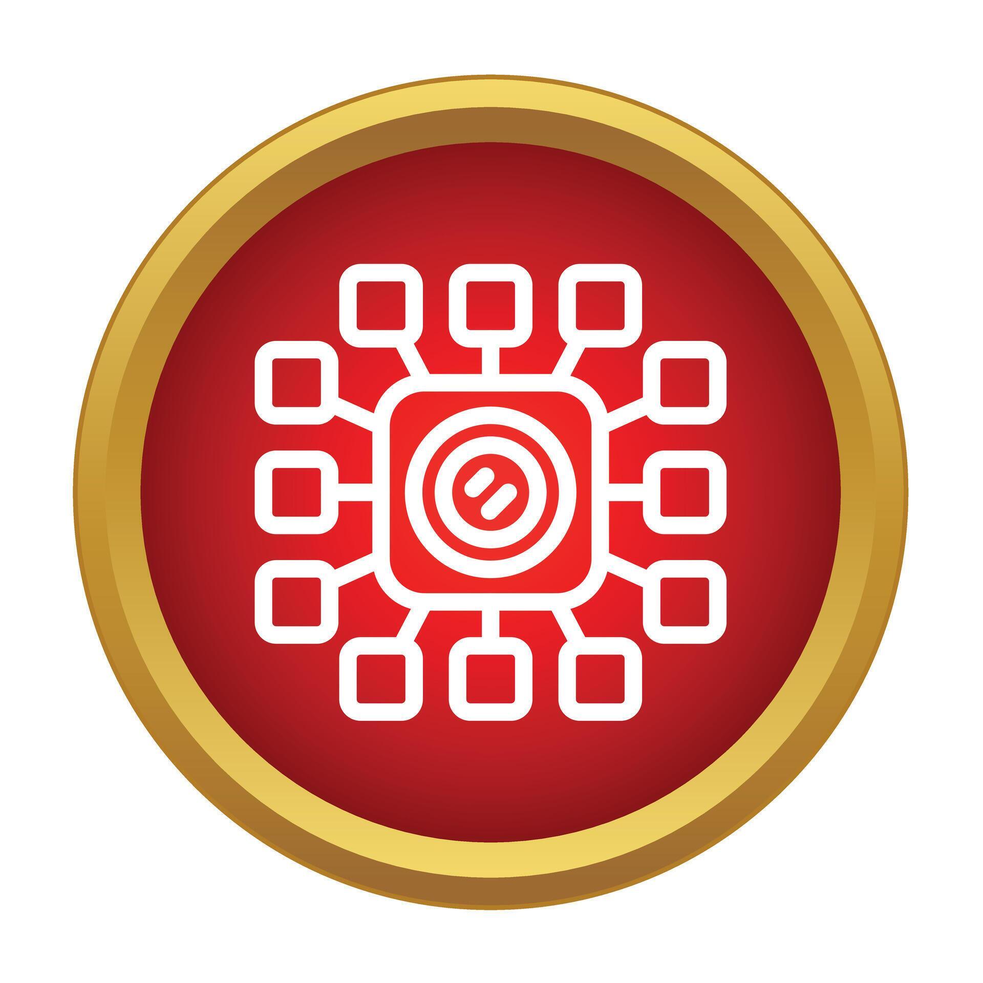 Central processing unit distributing data in network icon 79475285 ...