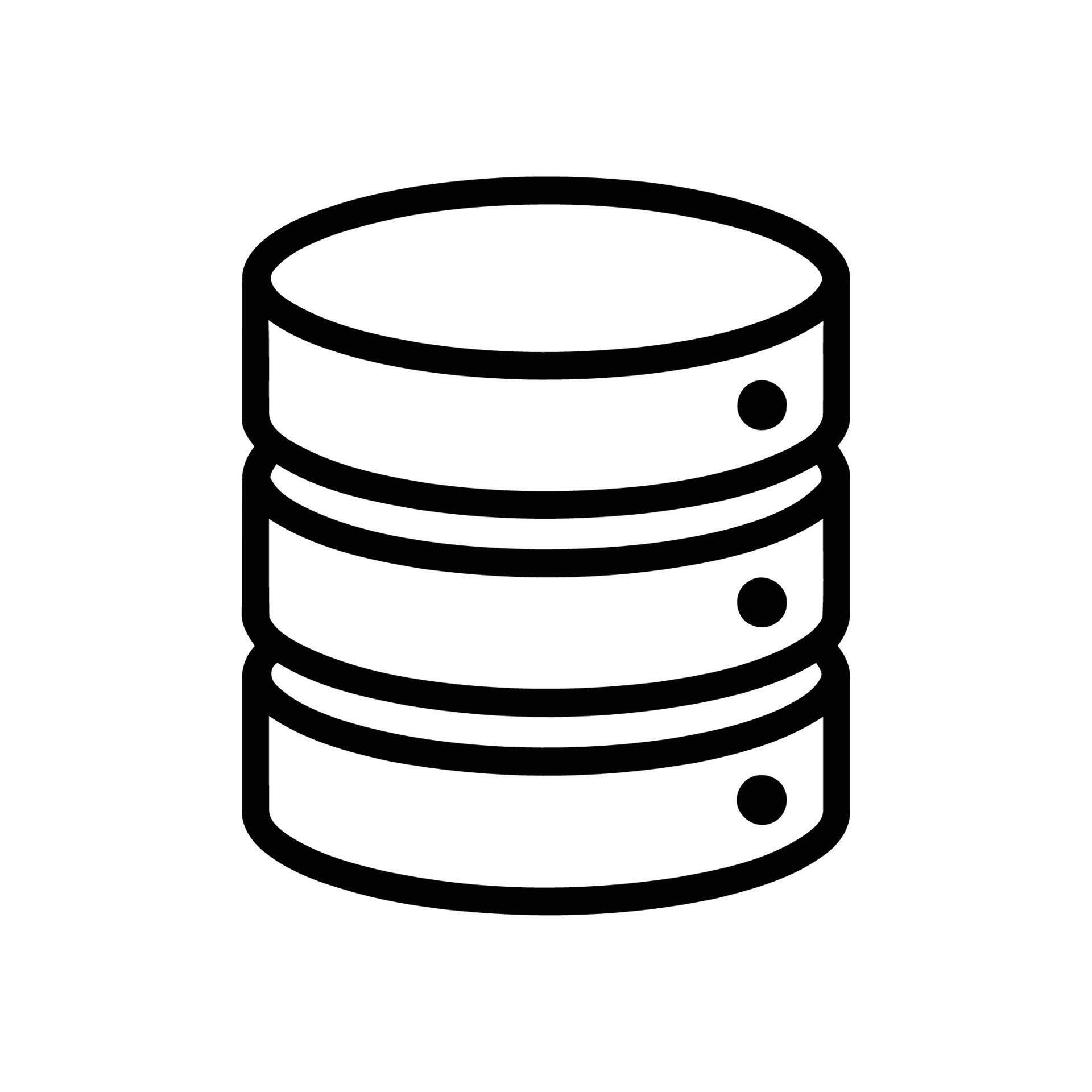 Outline Simple Database Stack Server Network Storage Technology Icon ...