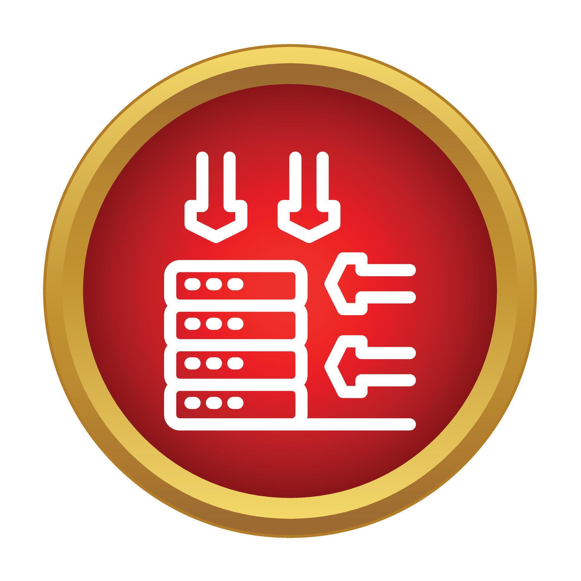 Server database processing data input and output icon 79575917 Vector ...