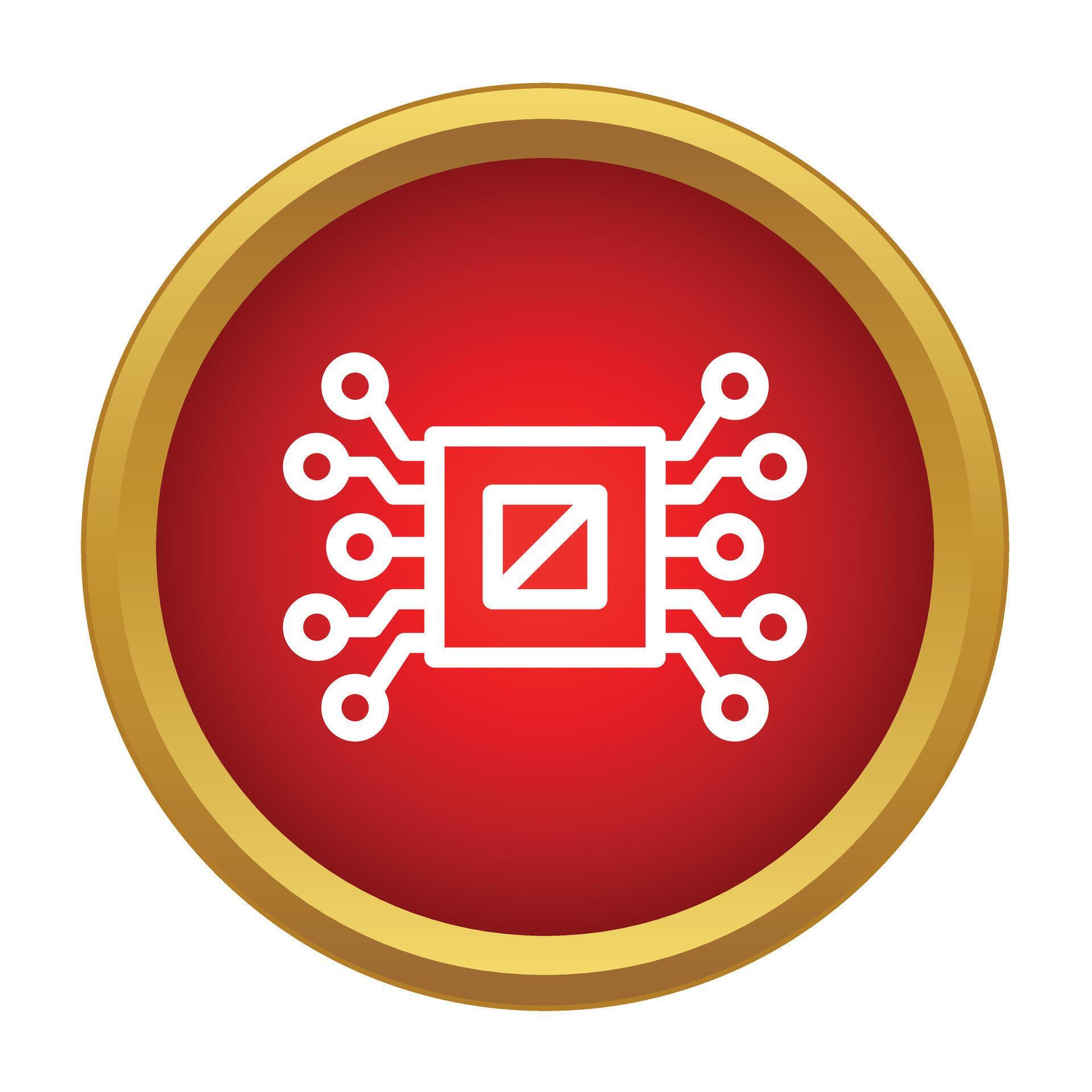 Microprocessor chip icon representing computing technology 79720721 ...