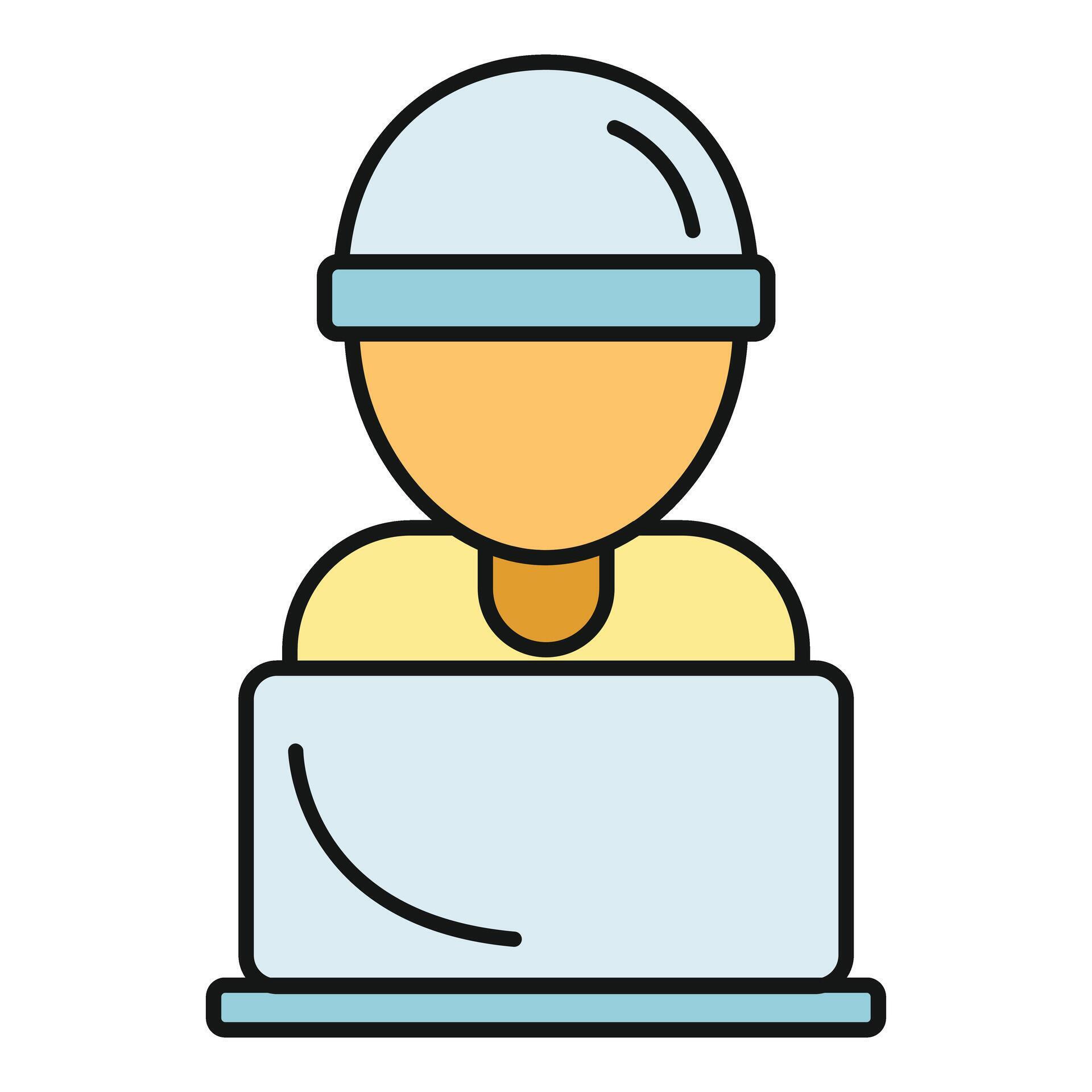Coder creating software using laptop computer icon 79730300 Vector Art ...