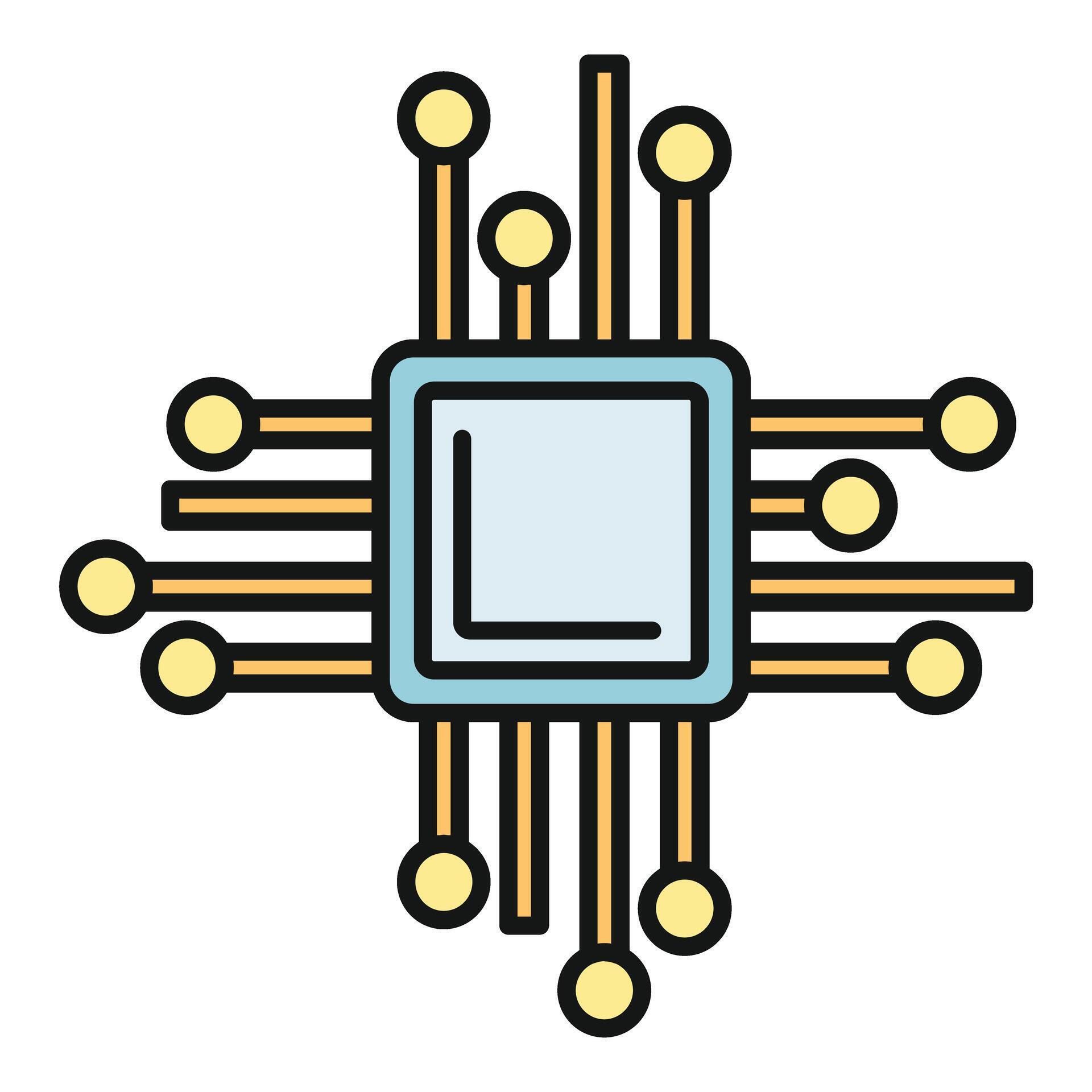 Microchip processor icon representing technology and computing 79733426 ...