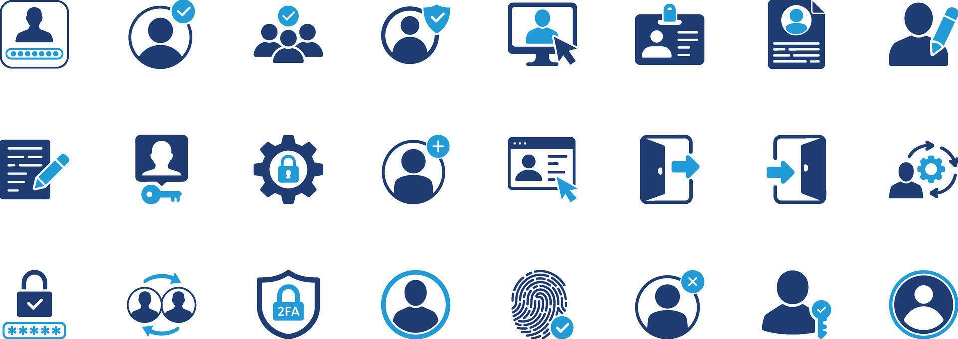 User Account Solid Icon Set 79787105 Vector Art at Vecteezy