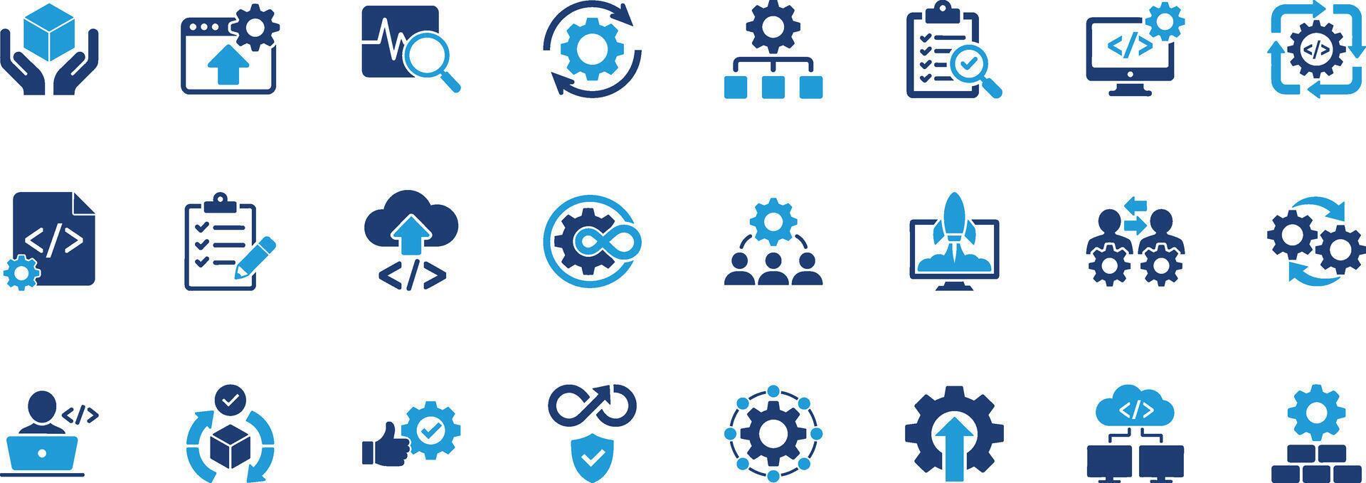 DevOps and Software Development Solid Icon Set 79787111 Vector Art at ...