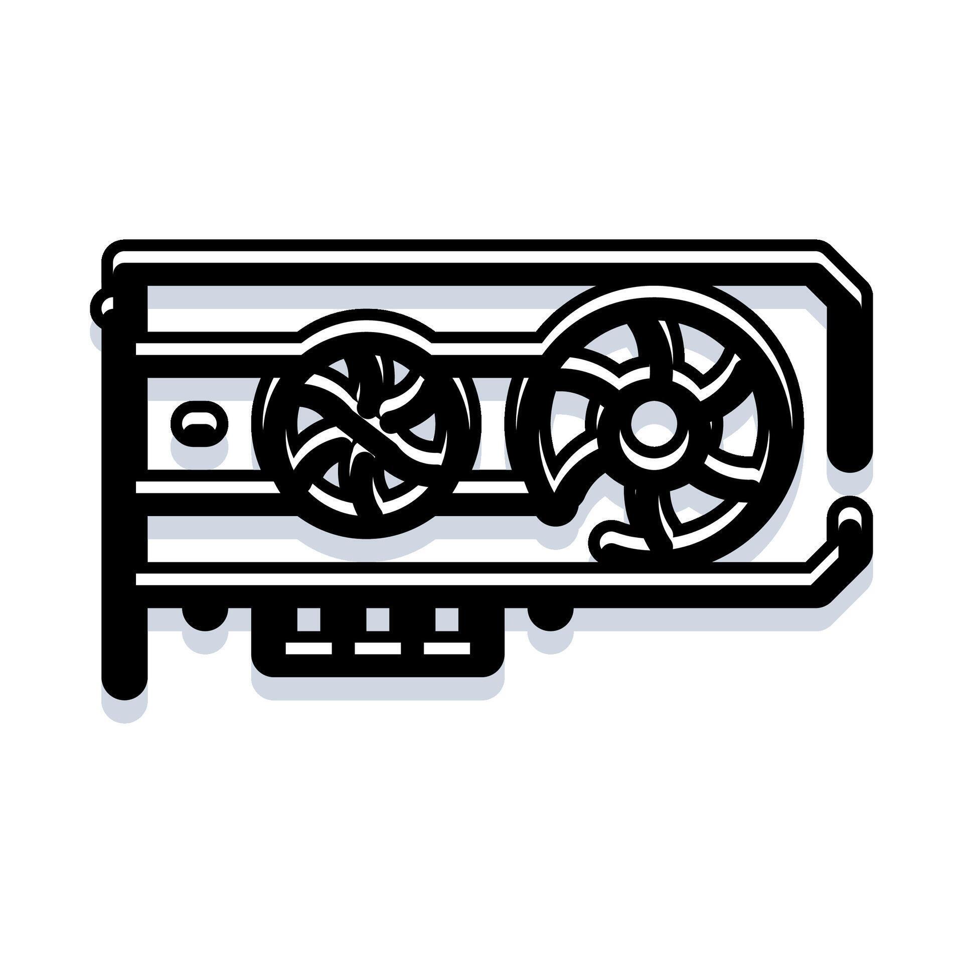Computer graphics processing hardware technology icon 79804559 Vector ...